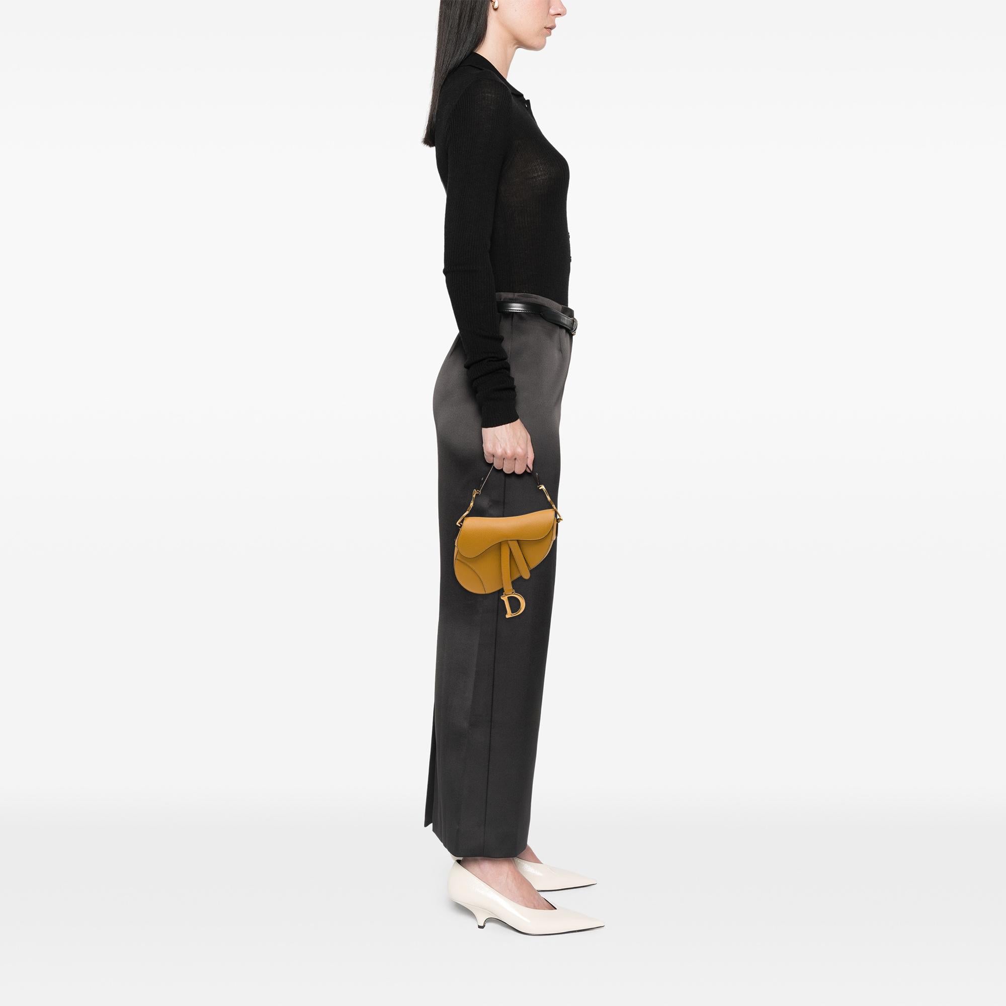 Dior Mini Grained Calfskin Saddle Bag
