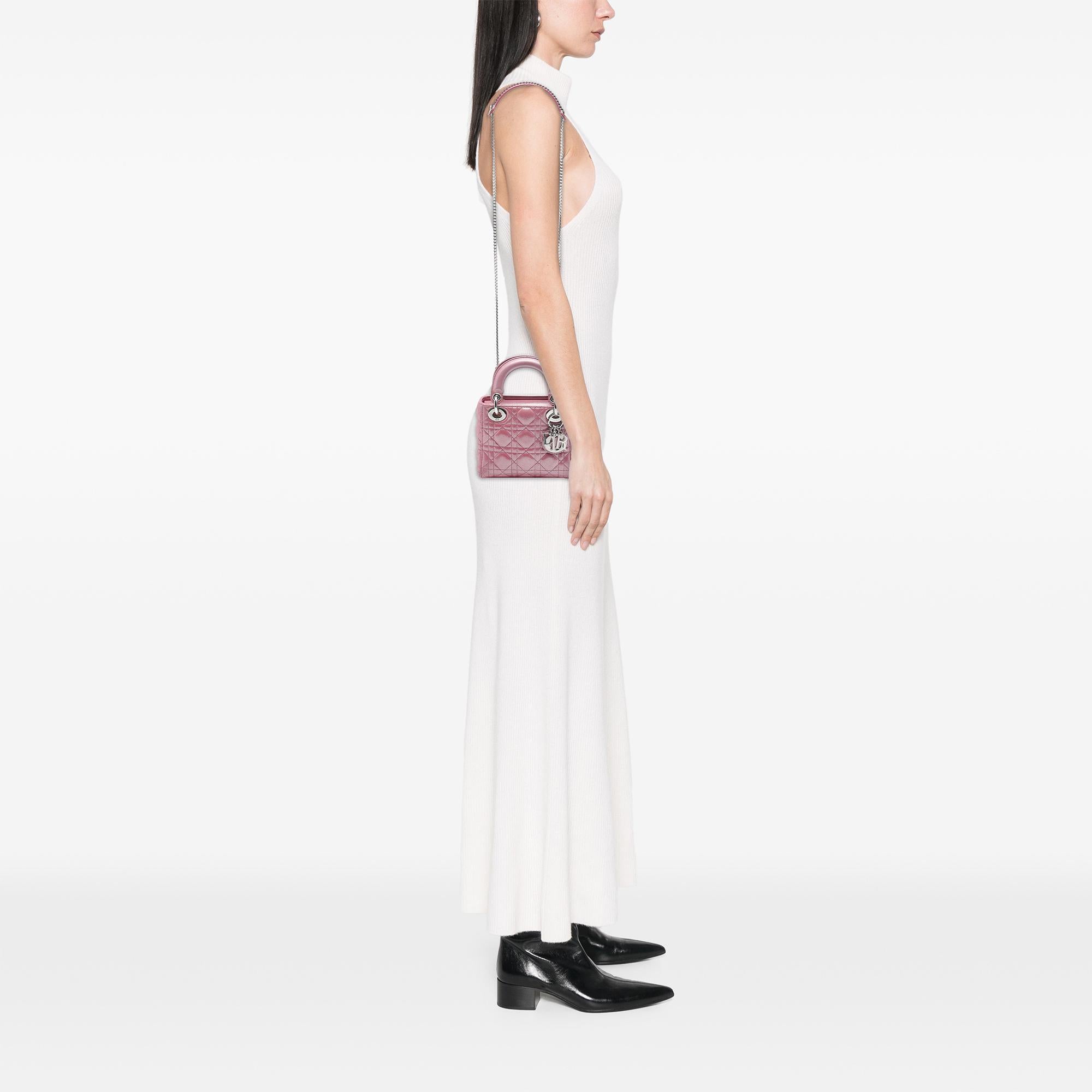 Dior Mini Iridescent Lambskin Cannage Lady Dior