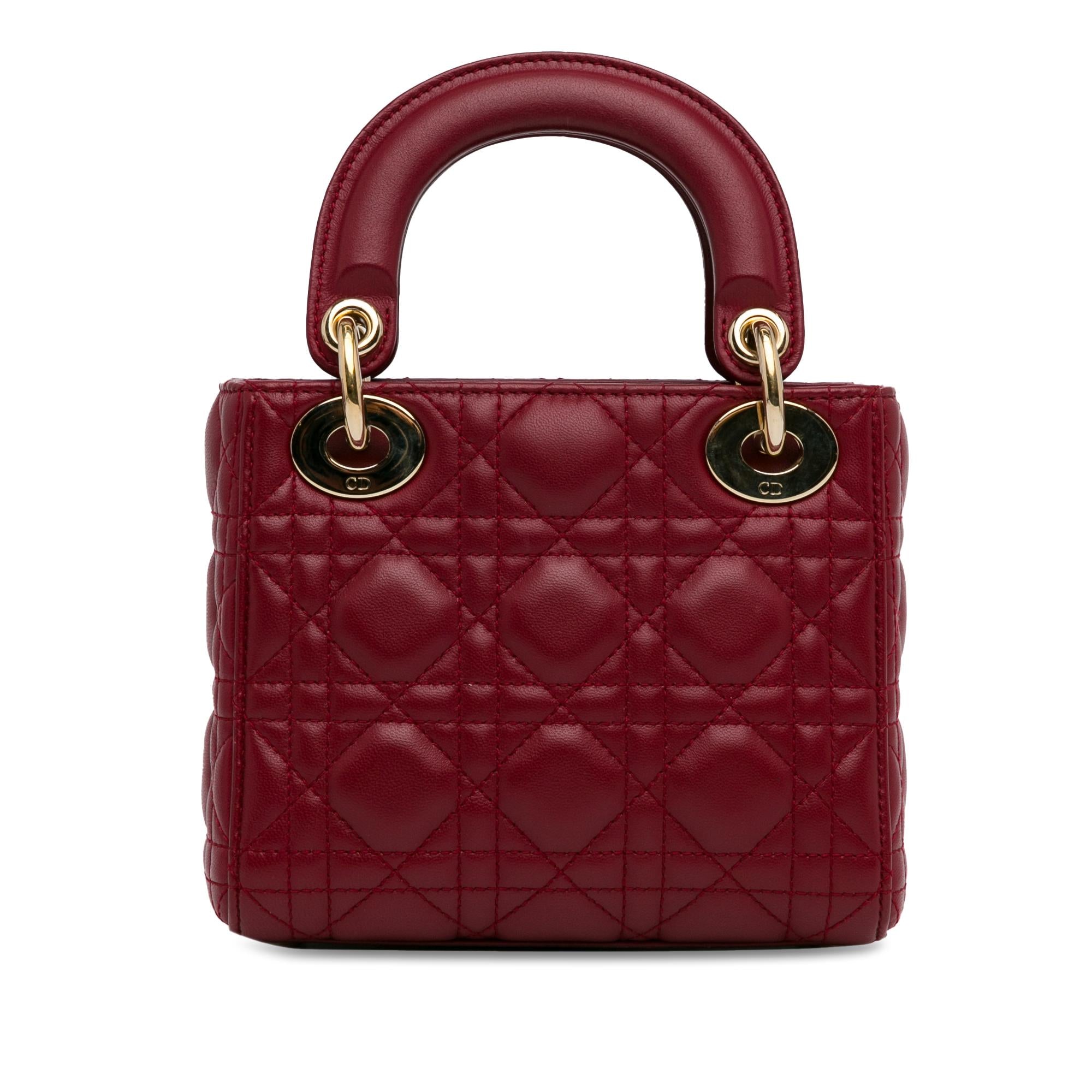 Dior Mini Lambskin Cannage Lady Dior (SHG-xICbLi)