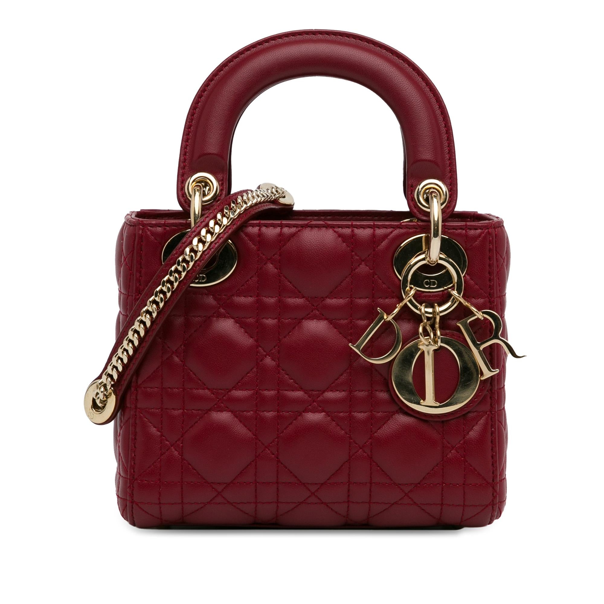 Dior Mini Lambskin Cannage Lady Dior (SHG-xICbLi)