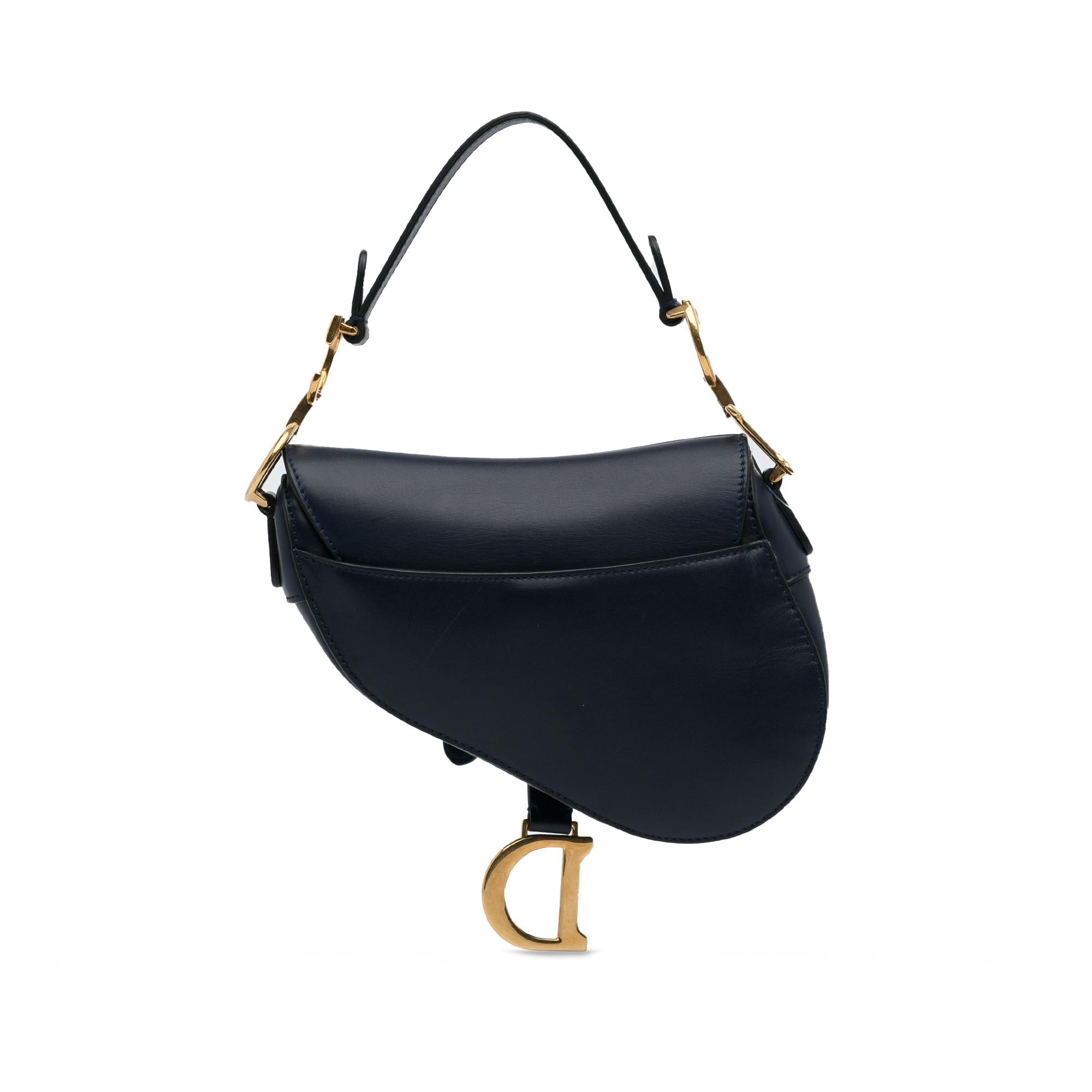 Dior Mini Leather Saddle Bag (SHG-SdNmmH)