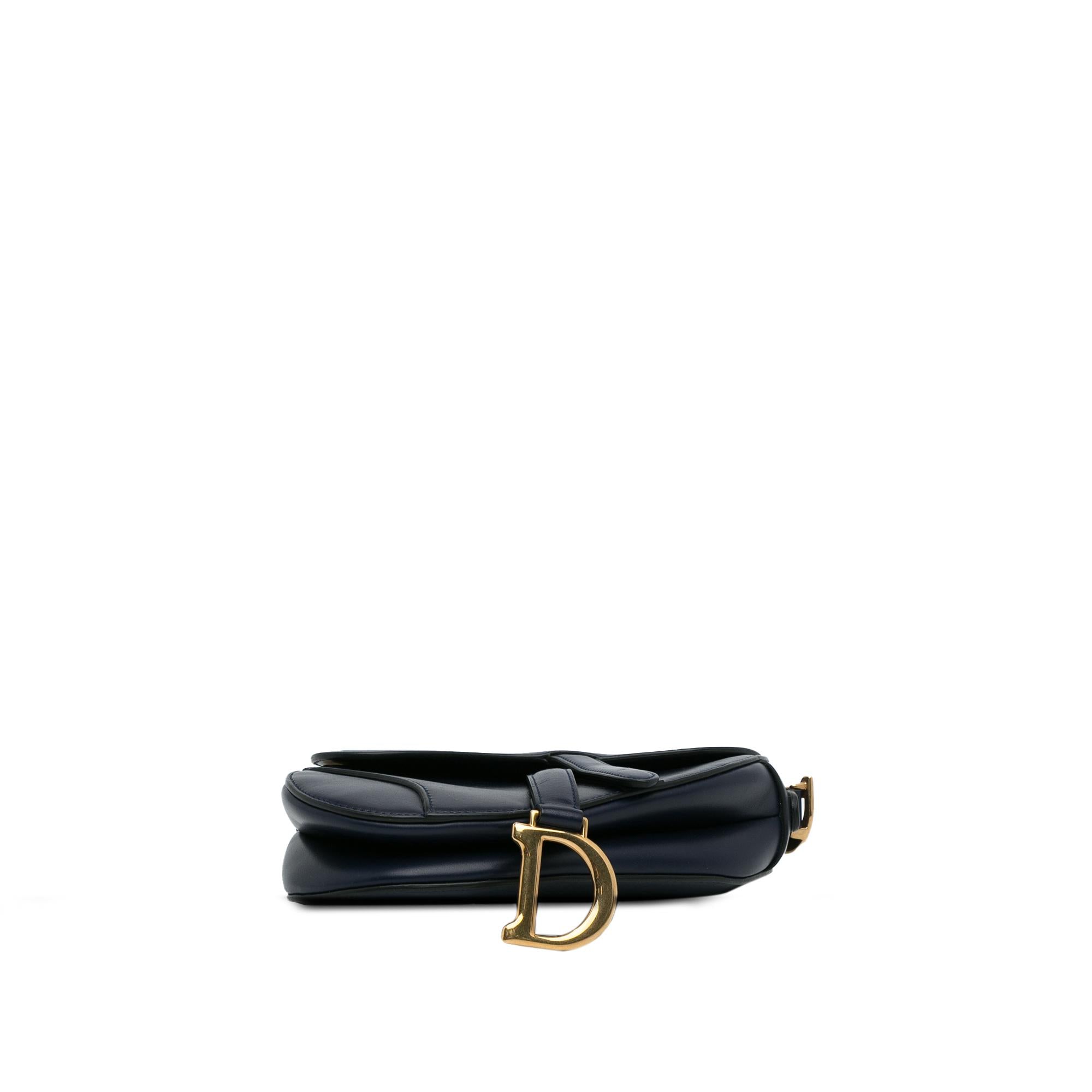 Dior Mini Leather Saddle Bag (SHG-SdNmmH)