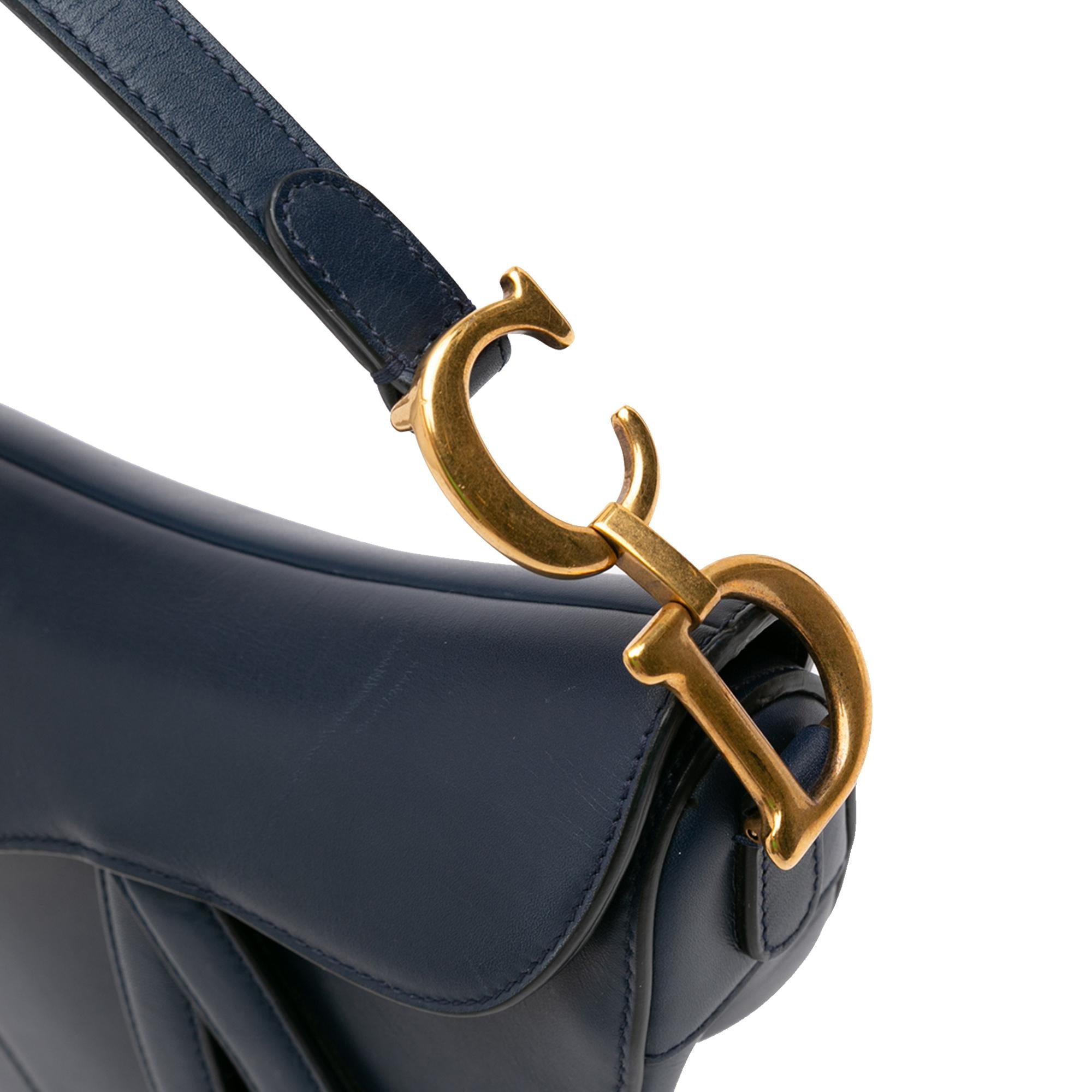 Dior Mini Leather Saddle Bag (SHG-79ZKLZ)