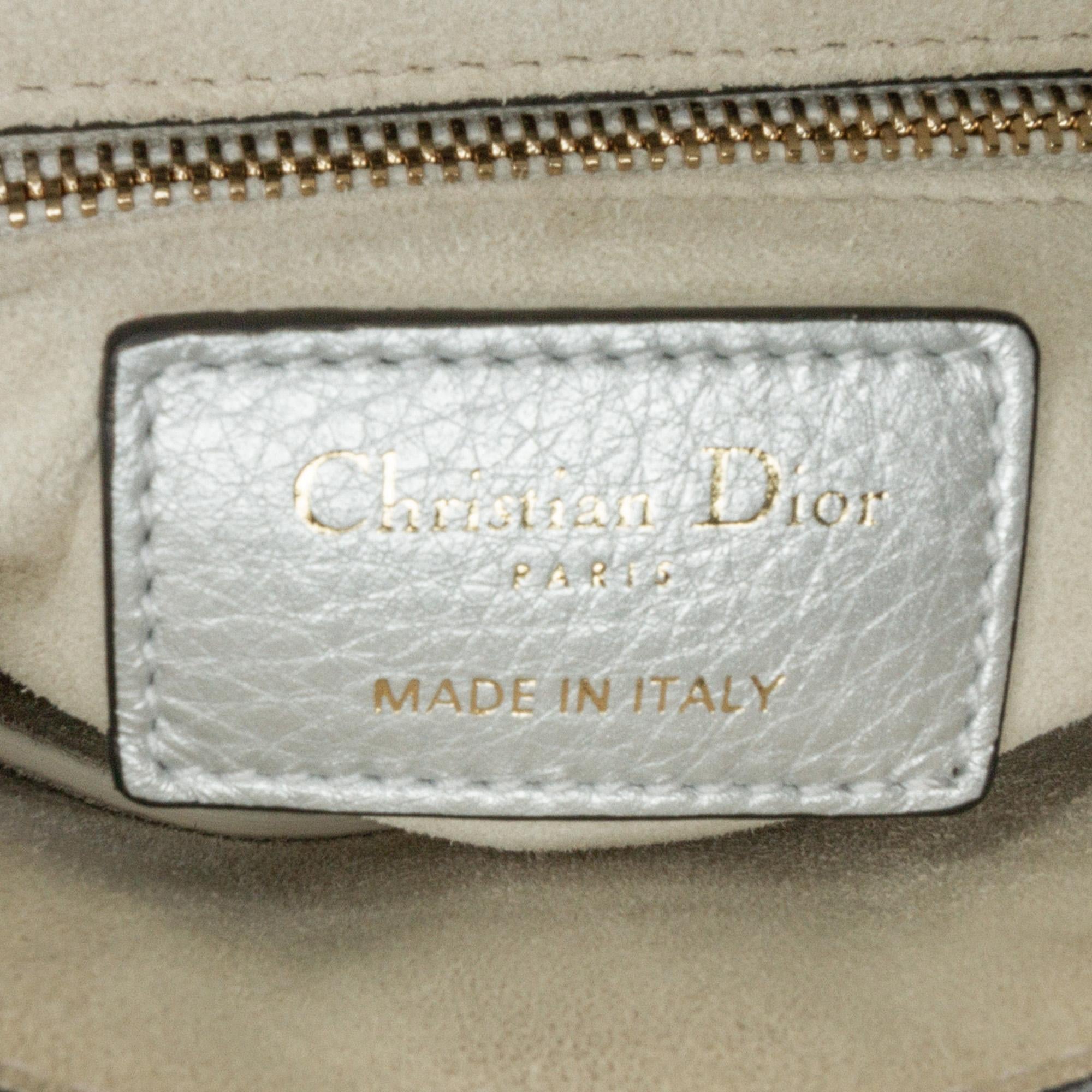 Dior Mini Metallic Calfskin Cannage Supple Lady Dior (SHG-TXv18m)