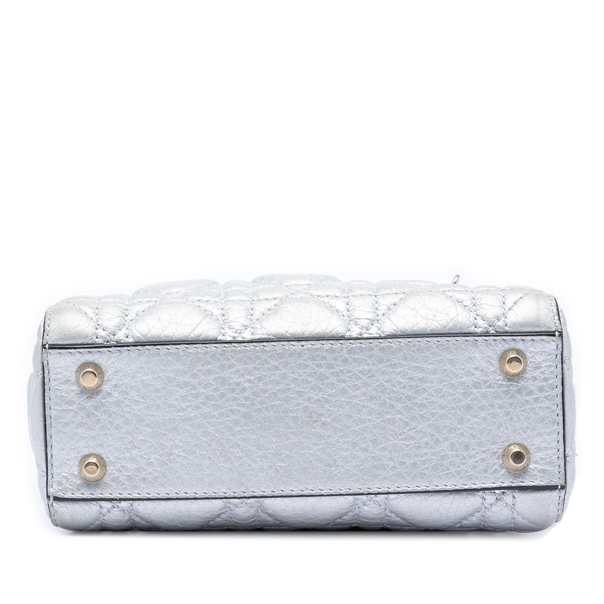 Dior Mini Metallic Calfskin Cannage Supple Lady Dior