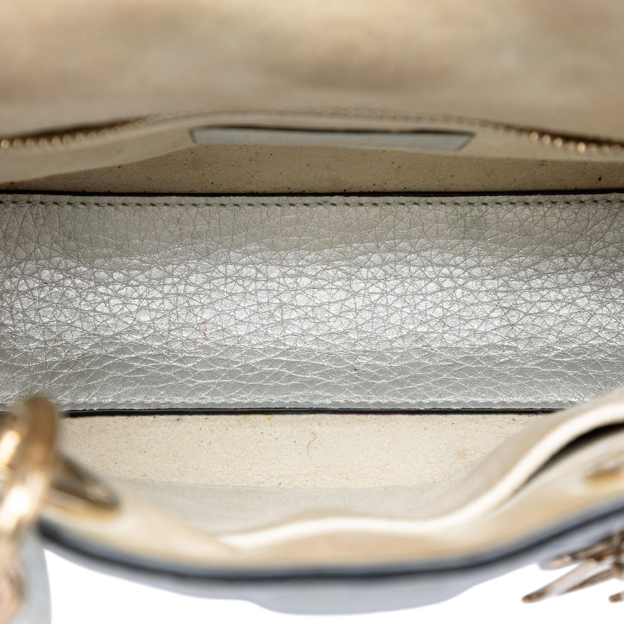 Dior Mini Metallic Calfskin Cannage Supple Lady Dior
