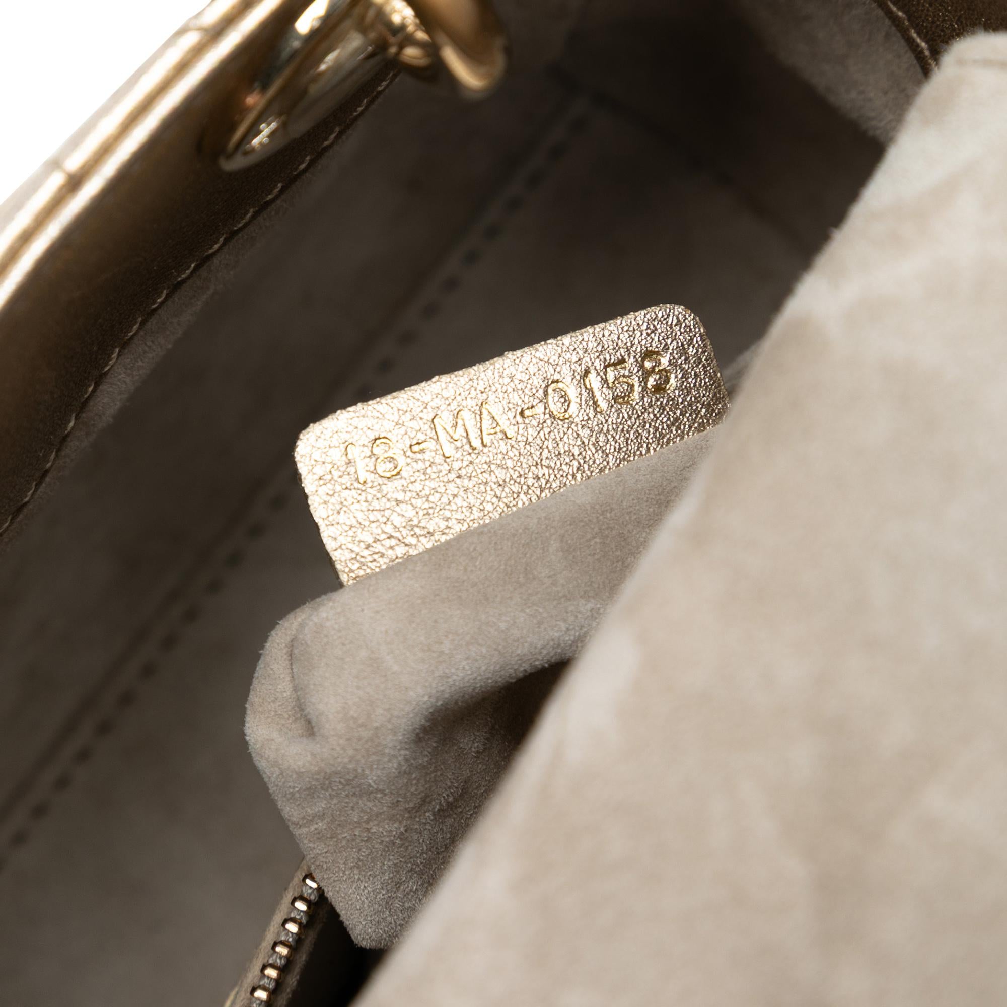 Dior Mini Metallic Lambskin Cannage Lady Dior