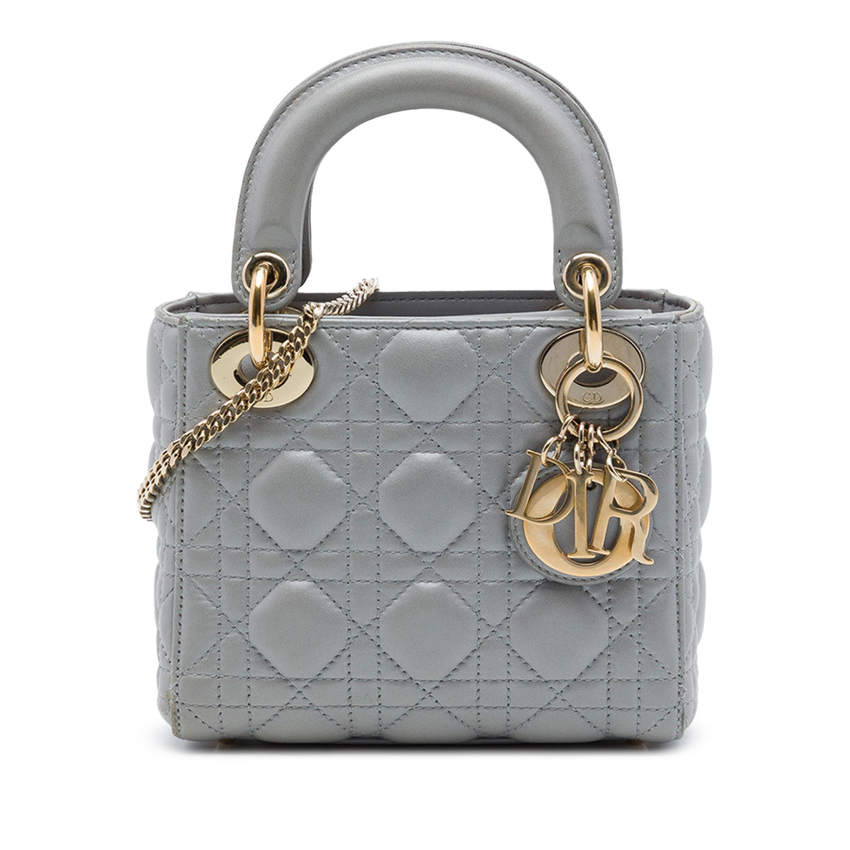 Dior Mini Metallic Lambskin Cannage Lady Dior