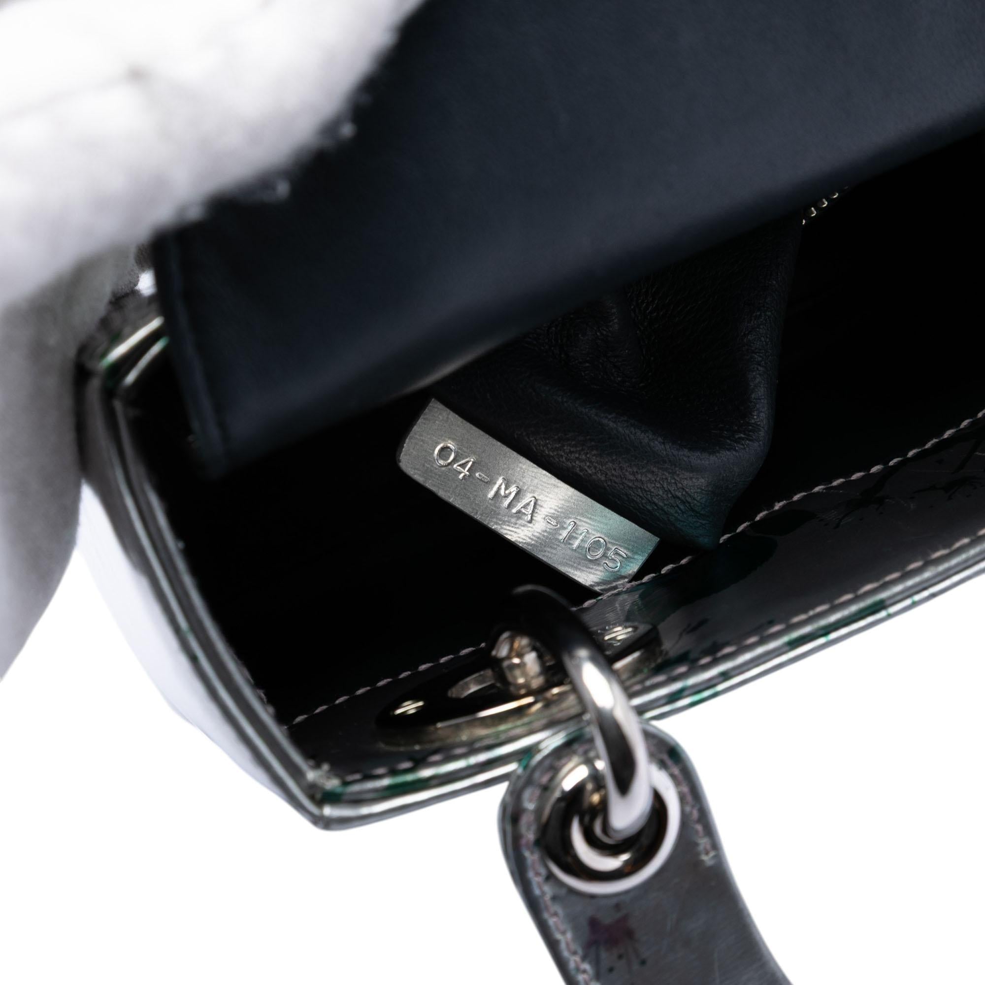 Dior Mini Metallic Lambskin Floral Printed Lady Dior