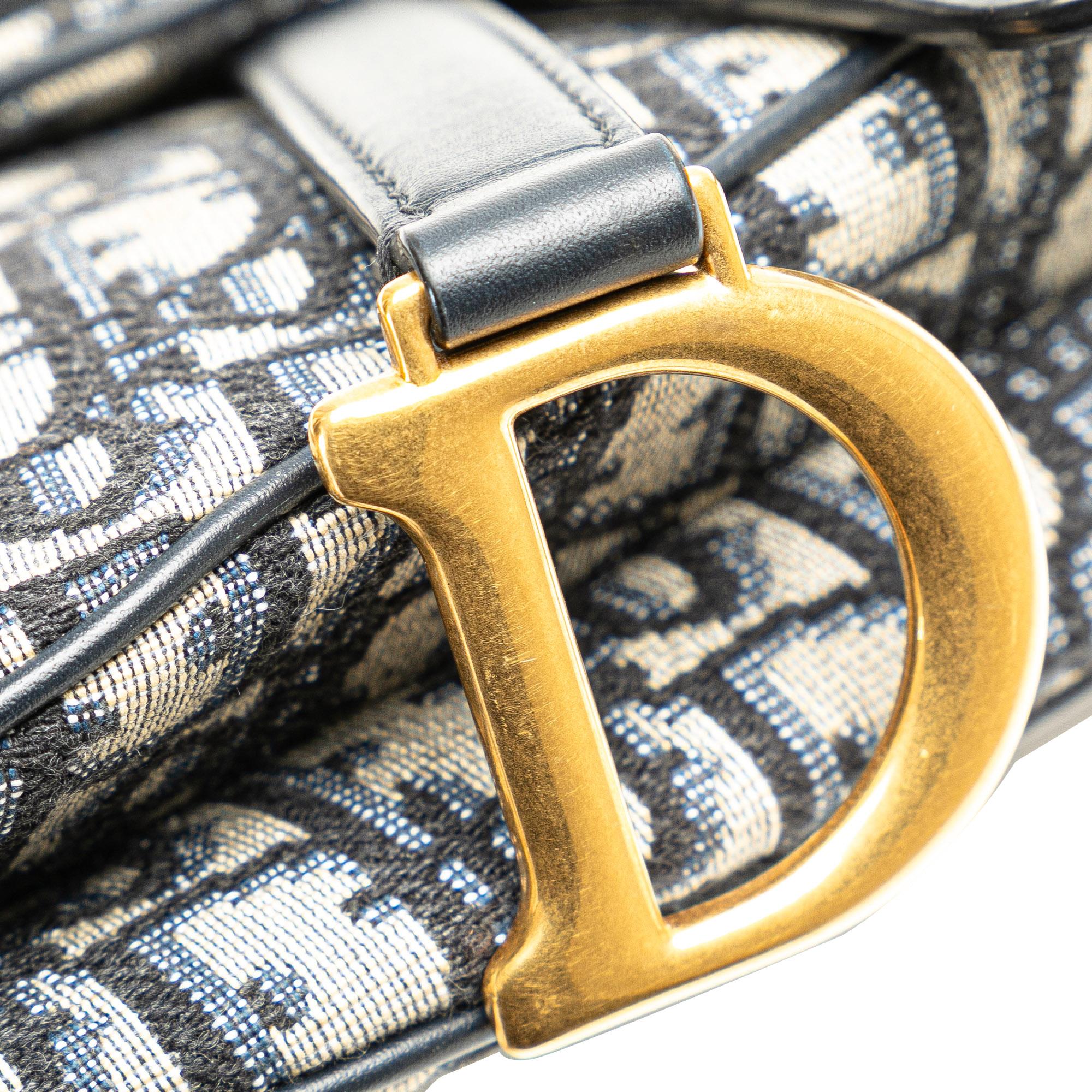 Dior Mini Oblique Canvas Saddle Bag