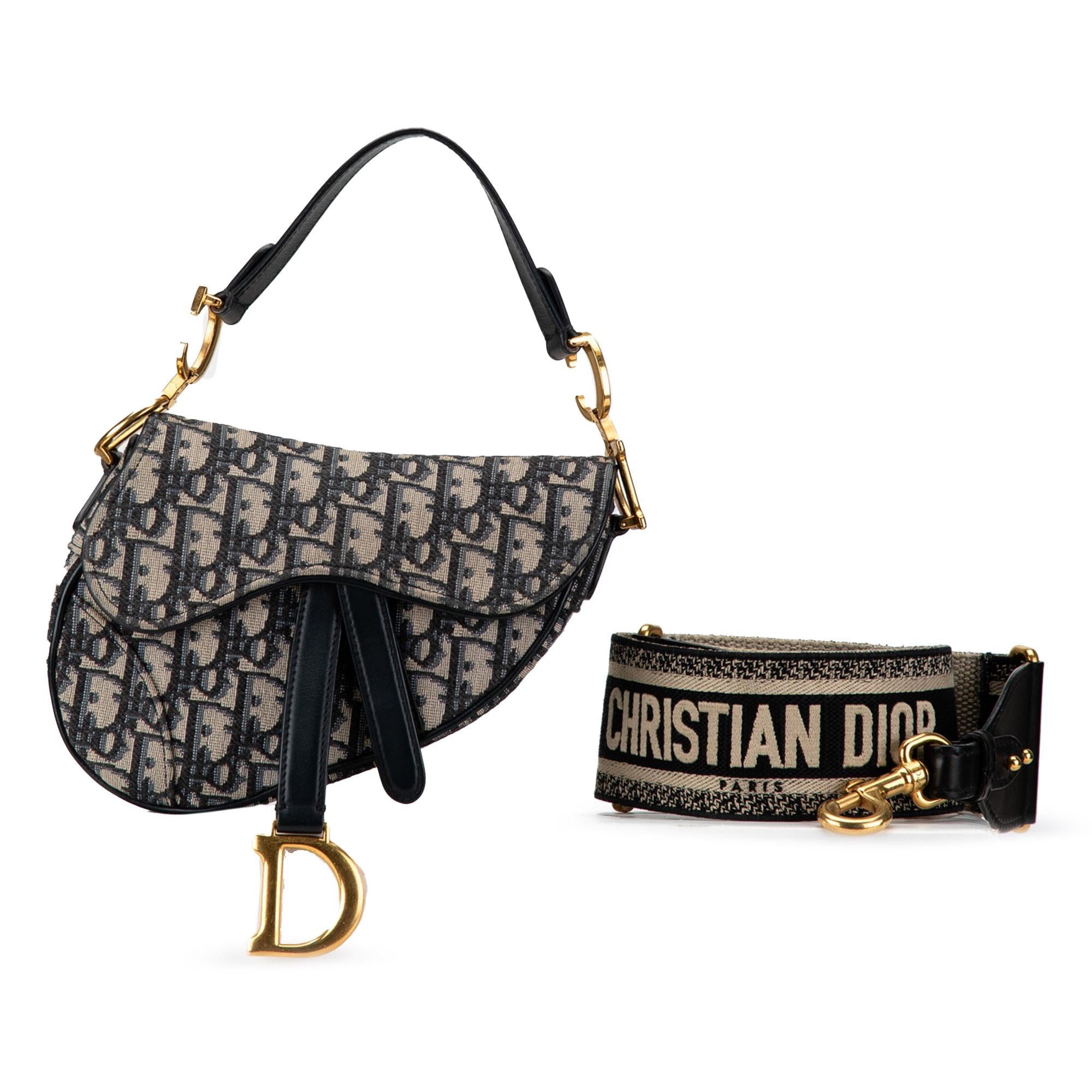 Dior Mini Oblique Canvas Saddle Bag