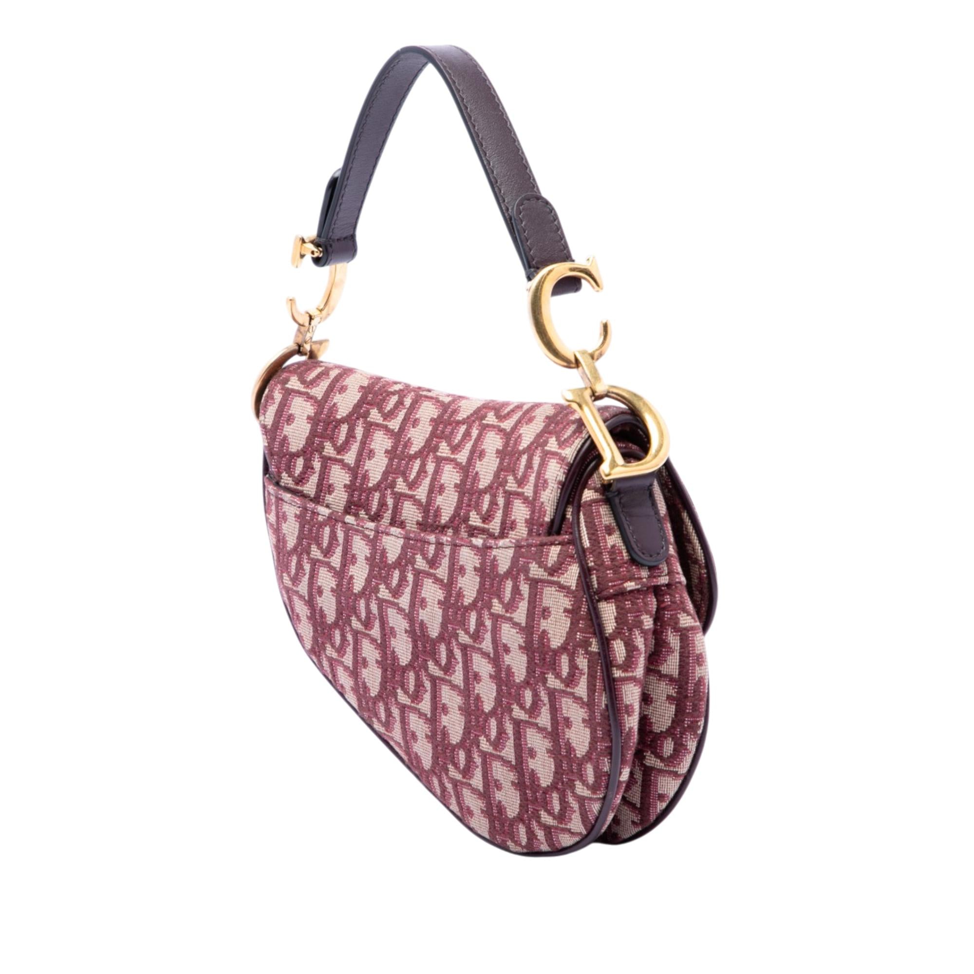 Dior Mini Oblique Canvas Saddle Bag