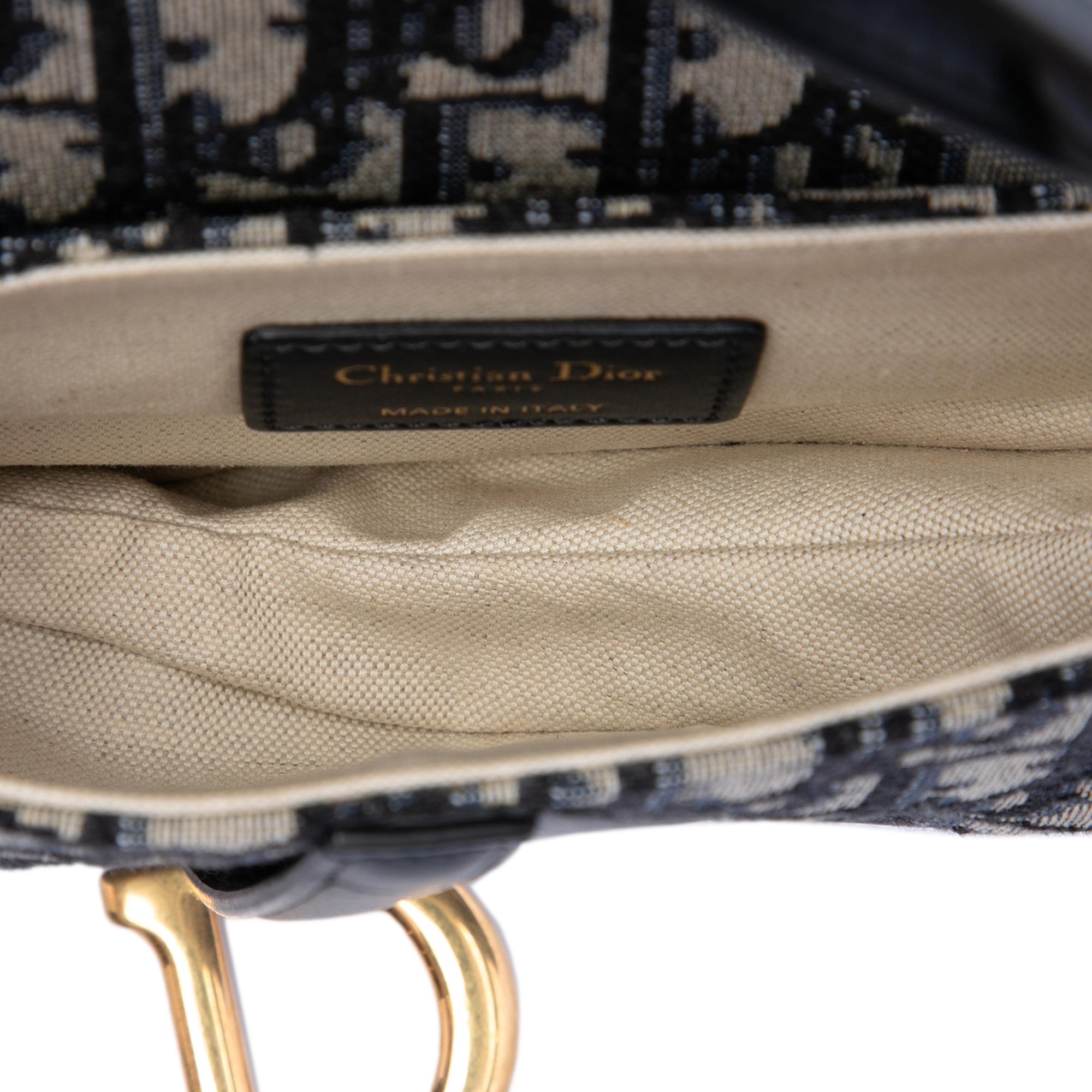 Dior Mini Oblique Canvas Saddle Bag
