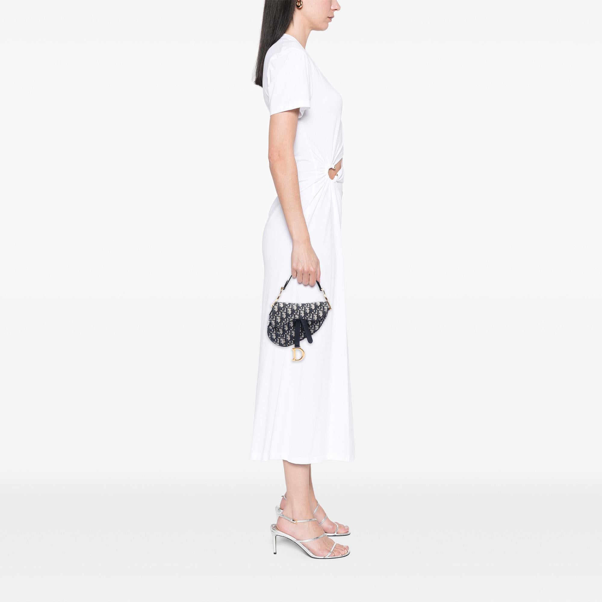 Dior Mini Oblique Canvas Saddle Bag