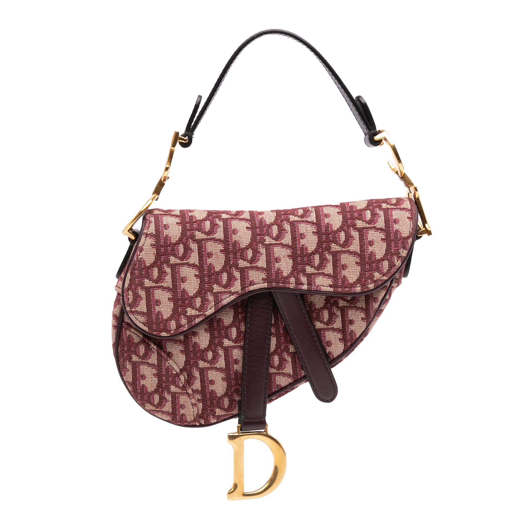 Dior Mini Oblique Canvas Saddle Bag