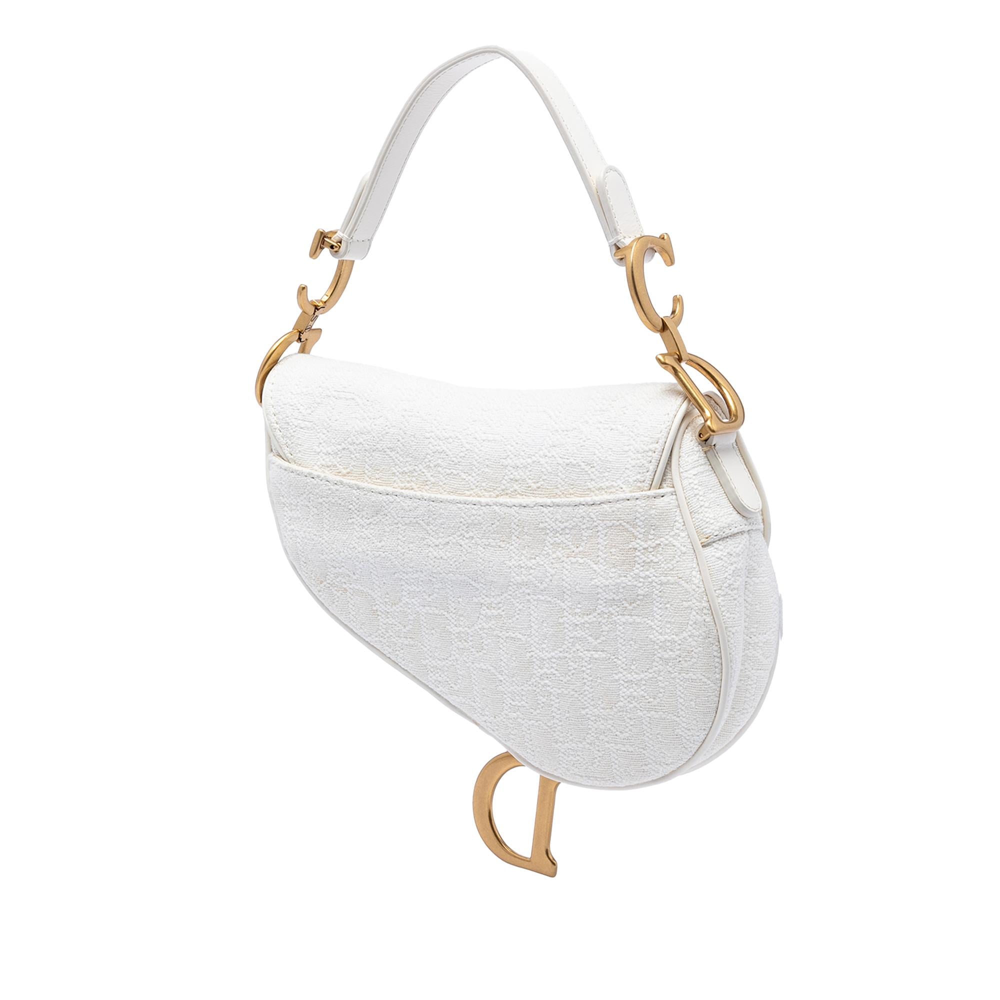 Dior Mini Oblique Embroidered Canvas Saddle Bag