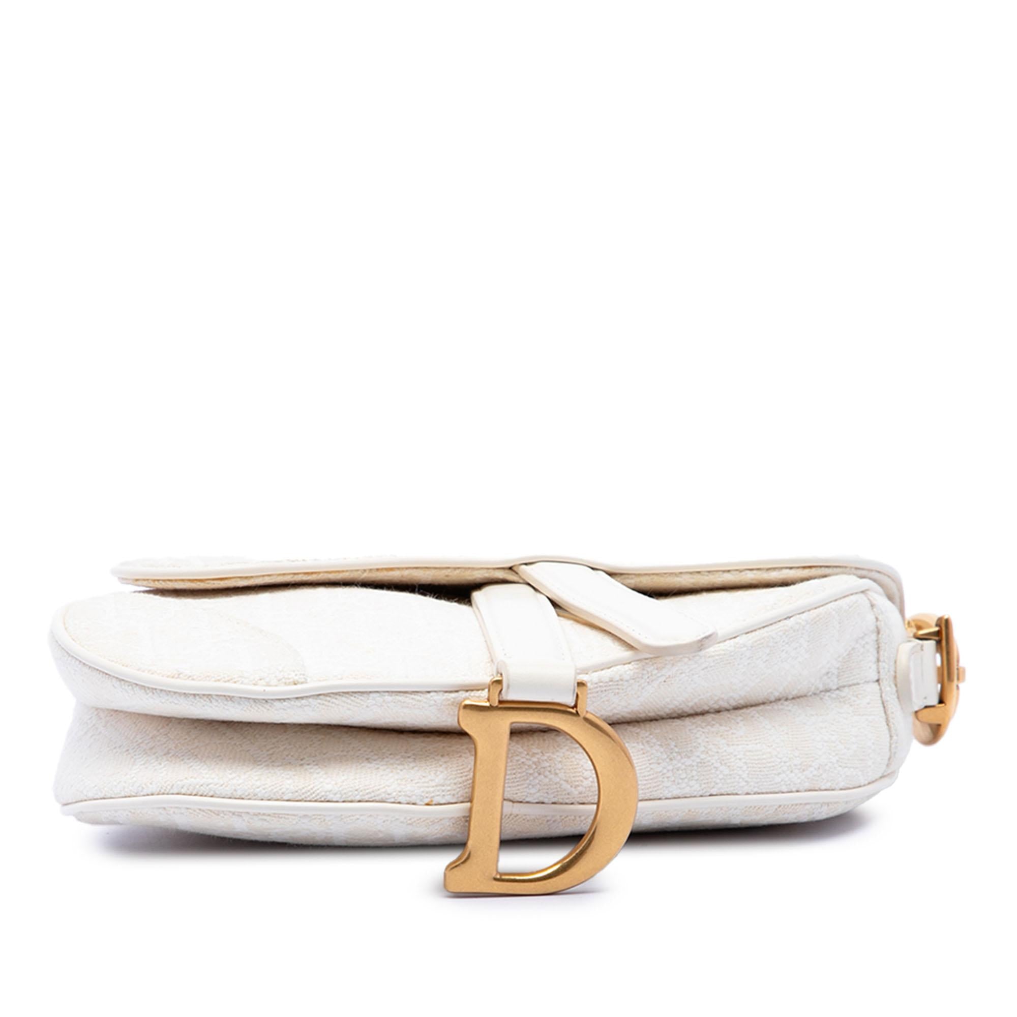 Dior Mini Oblique Embroidered Canvas Saddle Bag