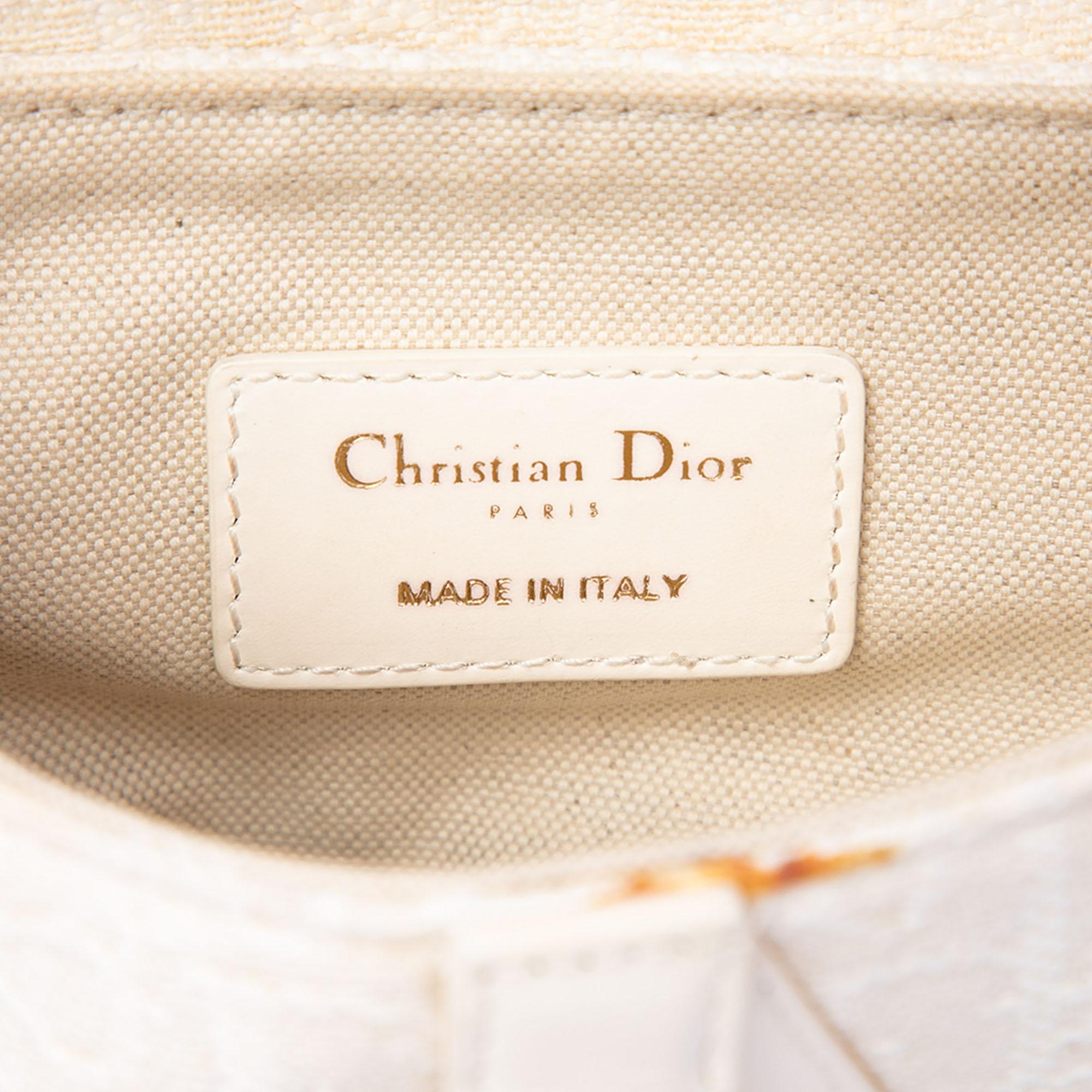 Dior Mini Oblique Embroidered Canvas Saddle Bag