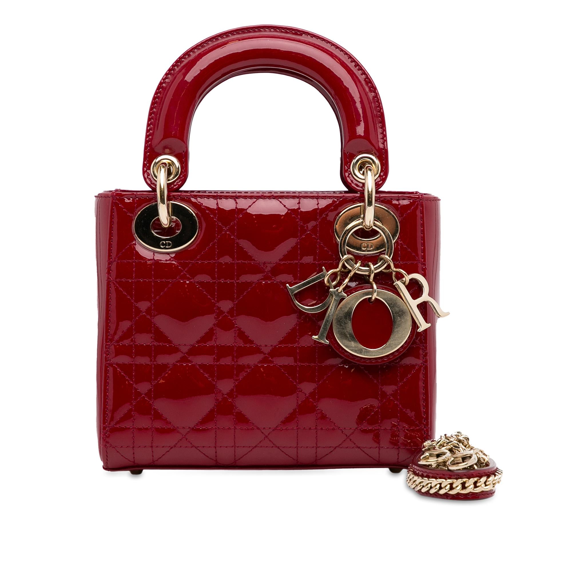 Dior Mini Patent Cannage Lady Dior (SHG-xyZM3w)