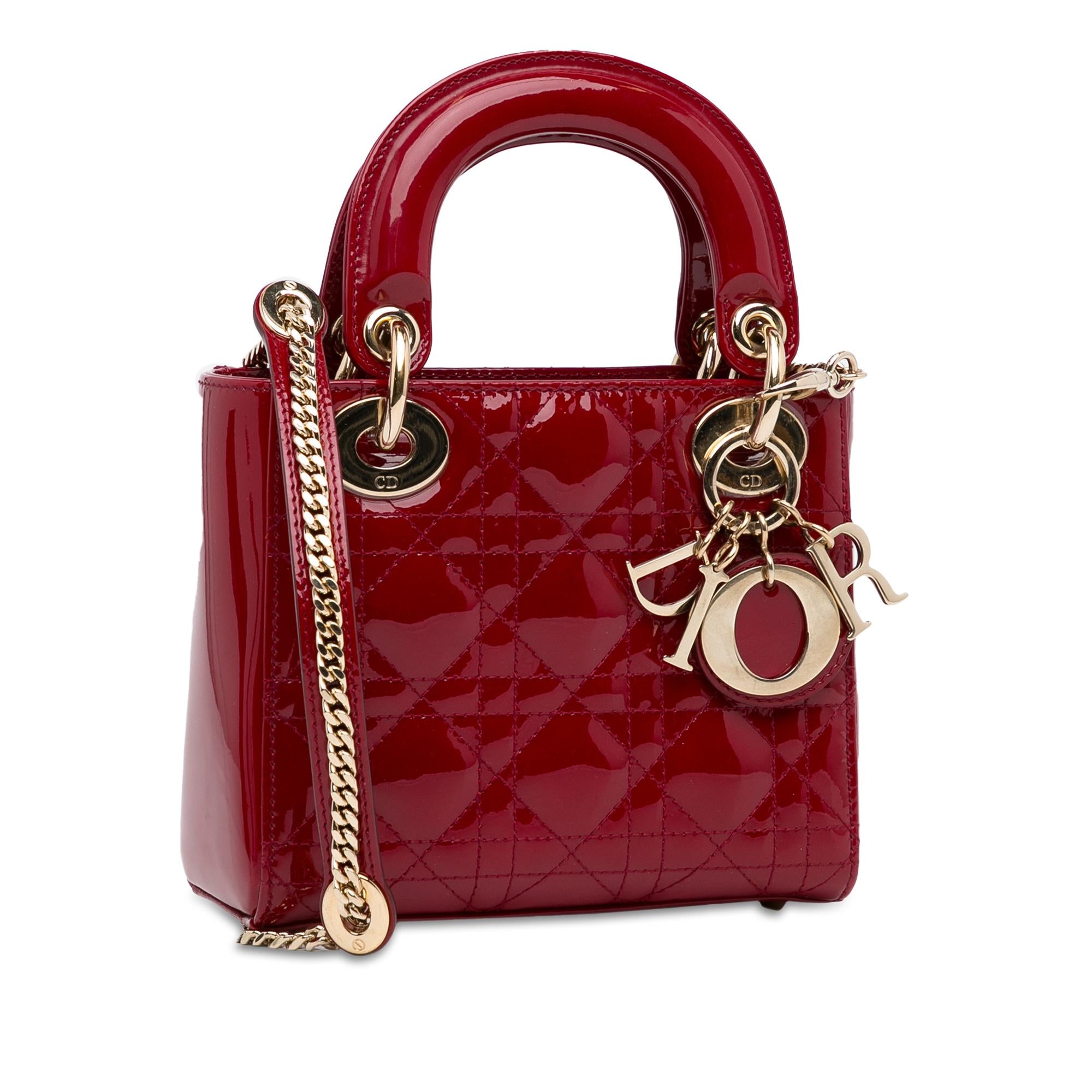 Dior Mini Patent Cannage Lady Dior (SHG-xyZM3w)