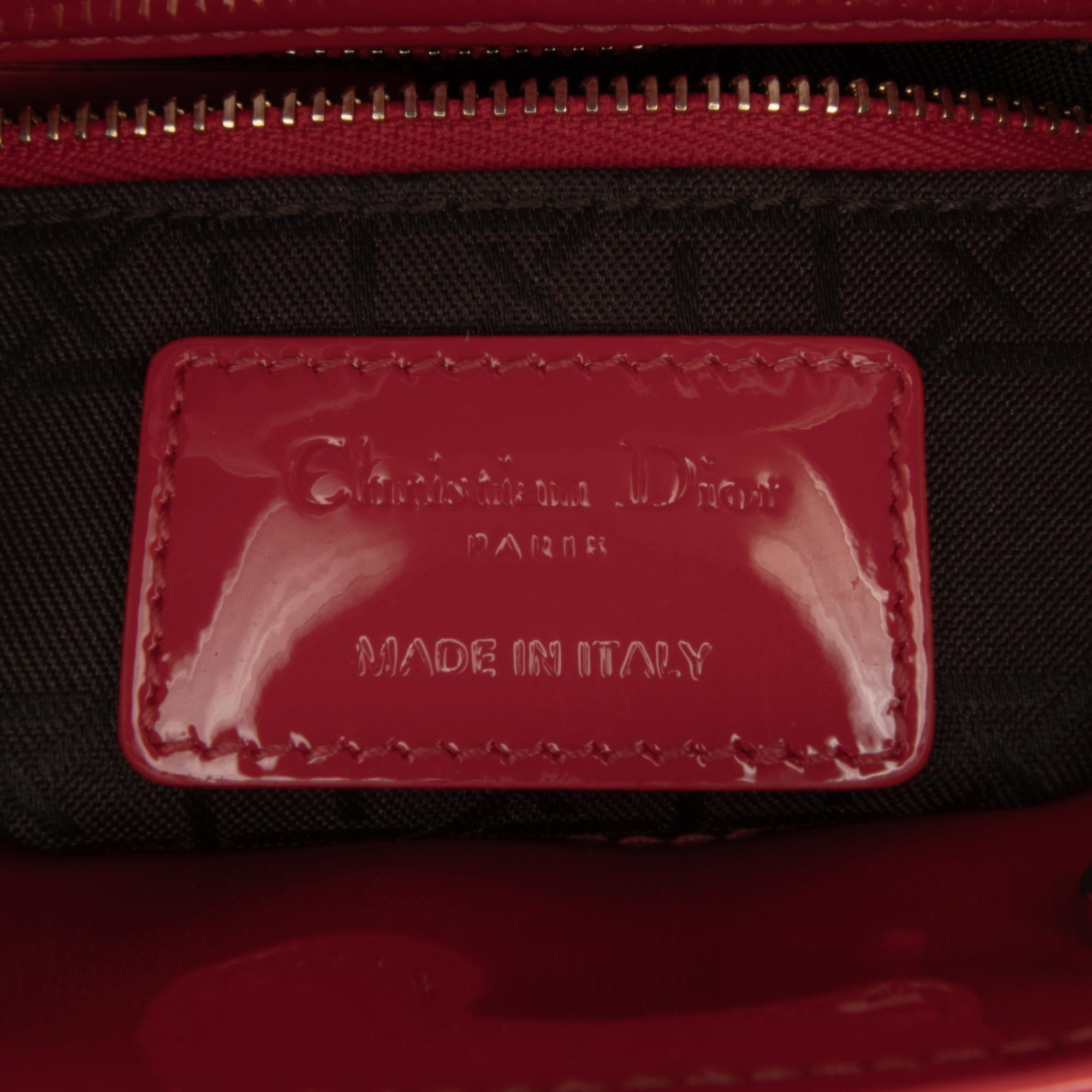 Dior Mini Patent Cannage Lady Dior (SHG-P63Gtn)