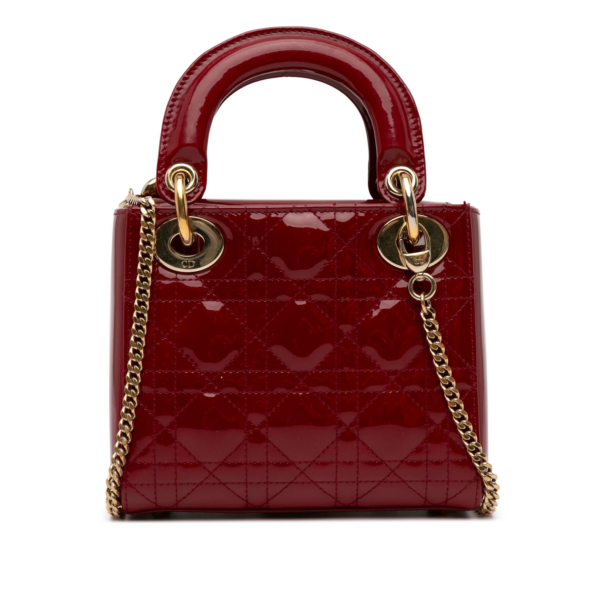 Dior Mini Patent Cannage Lady Dior (SHG-a45nYI)