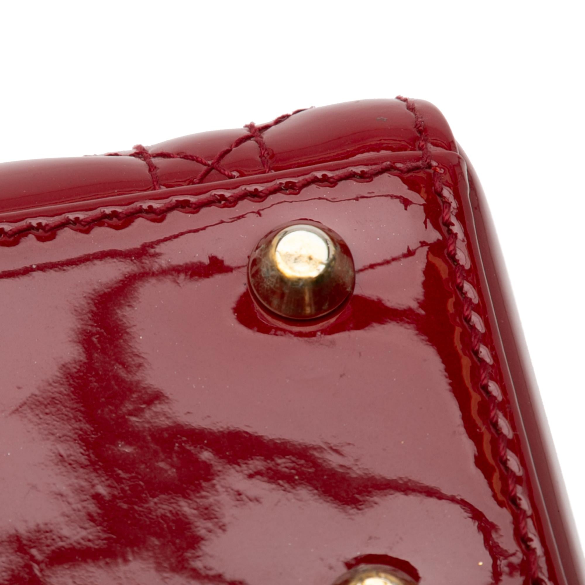 Dior Mini Patent Cannage Lady Dior (SHG-a45nYI)