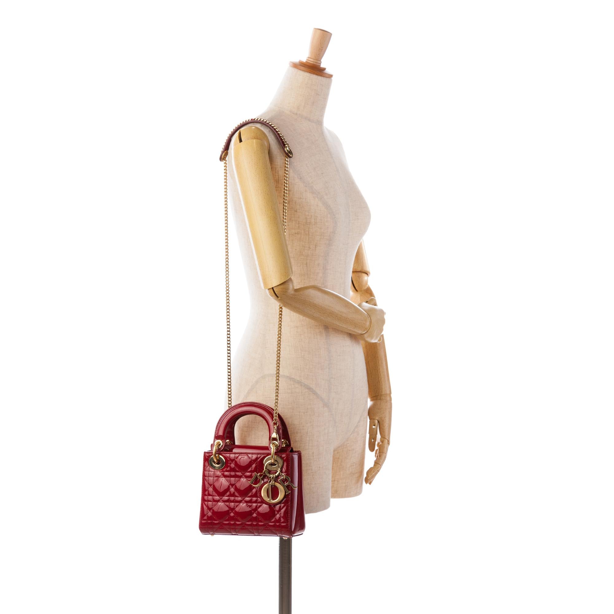 Dior Mini Patent Cannage Lady Dior (SHG-a45nYI)