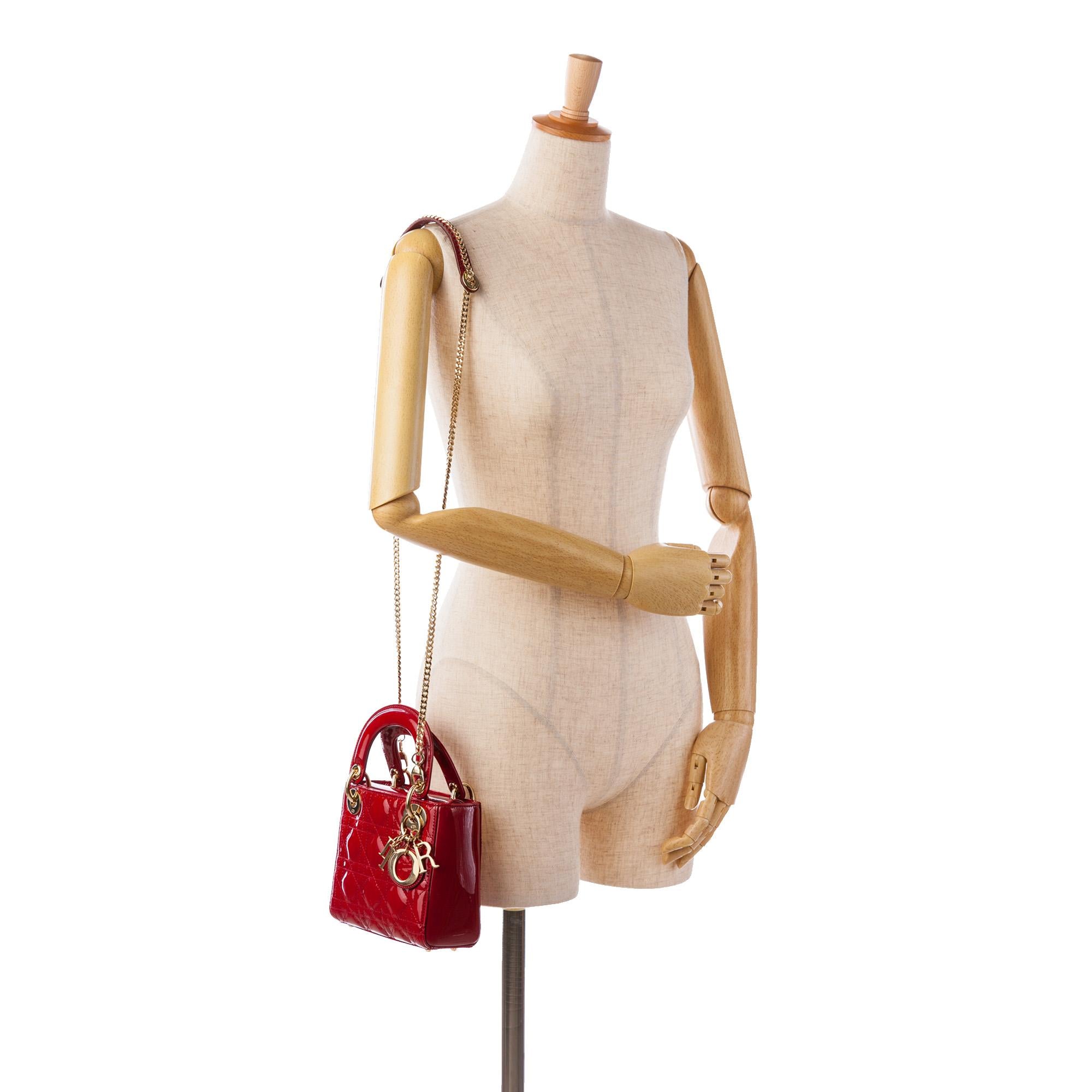 Dior Mini Patent Cannage Lady Dior (SHG-vBj1UP)