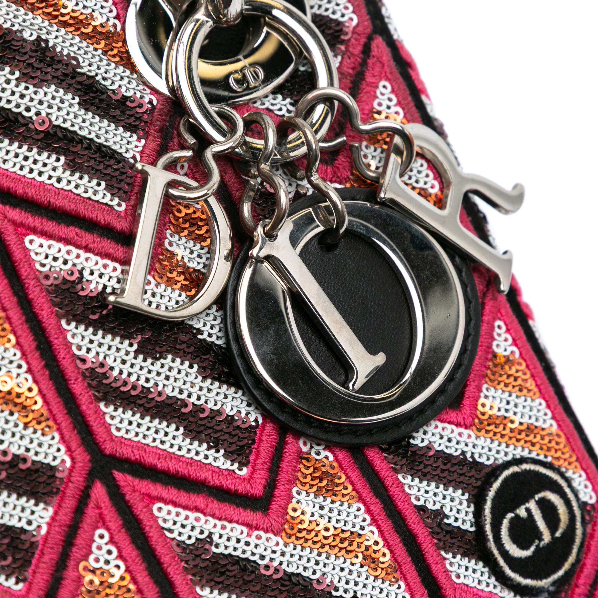 Dior Mini Patent Sequined Lady Dior