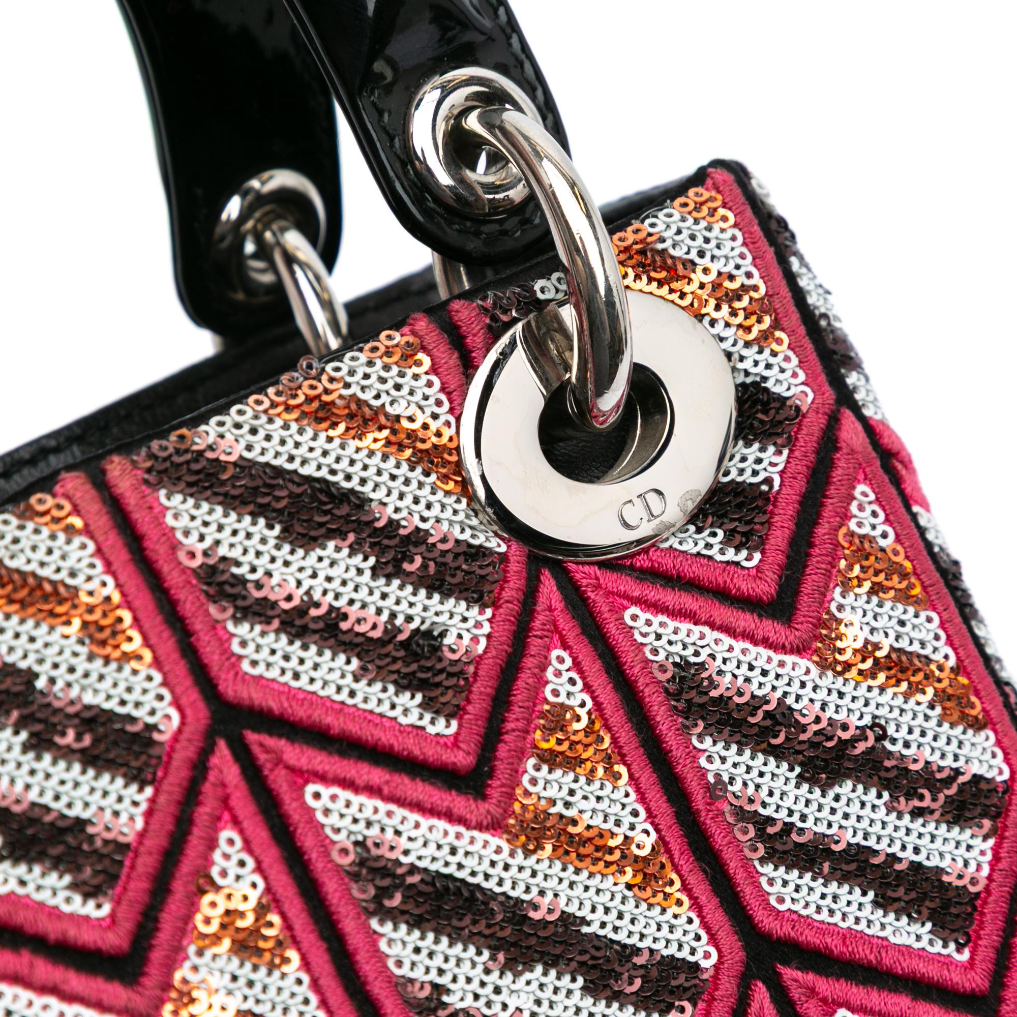 Dior Mini Patent Sequined Lady Dior