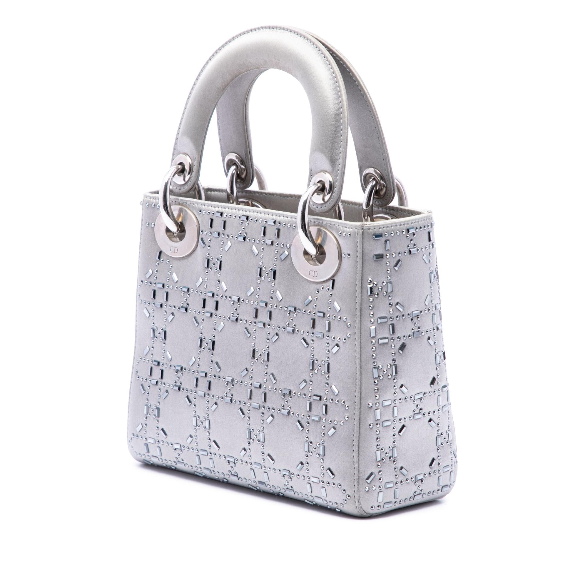 Dior Mini Satin Cannage Crystal Embellished Lady Dior