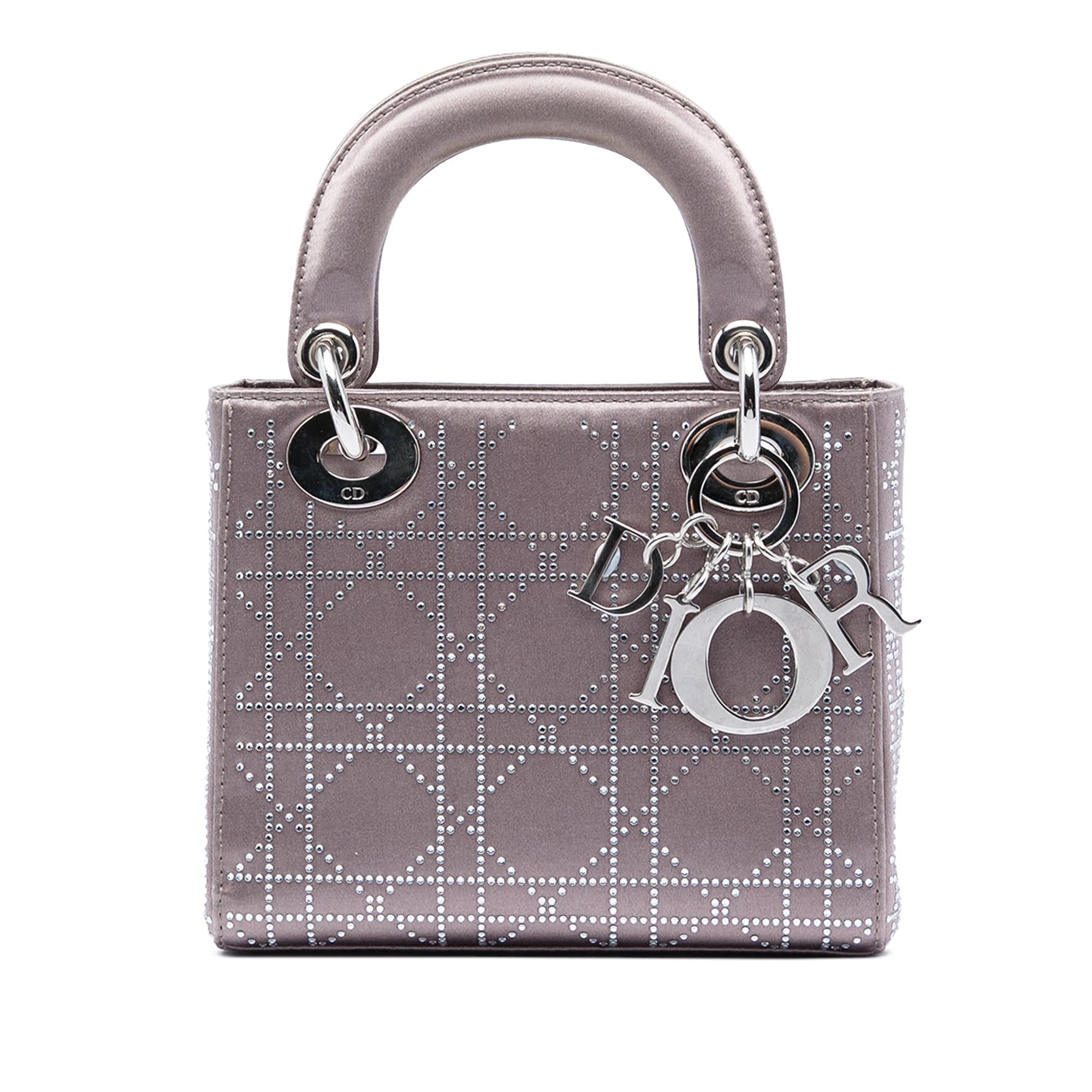 Dior Mini Satin Cannage Crystal Embellished Lady Dior