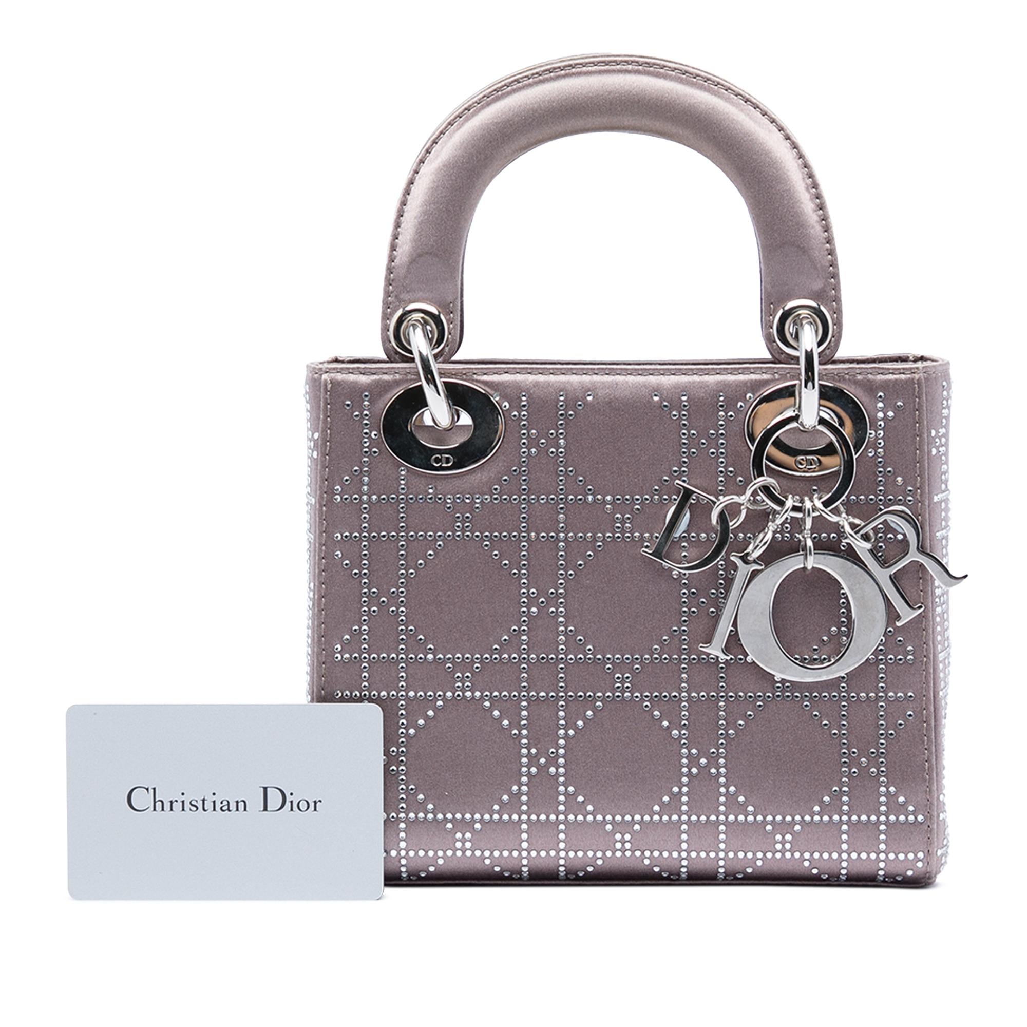 Dior Mini Satin Cannage Crystal Embellished Lady Dior