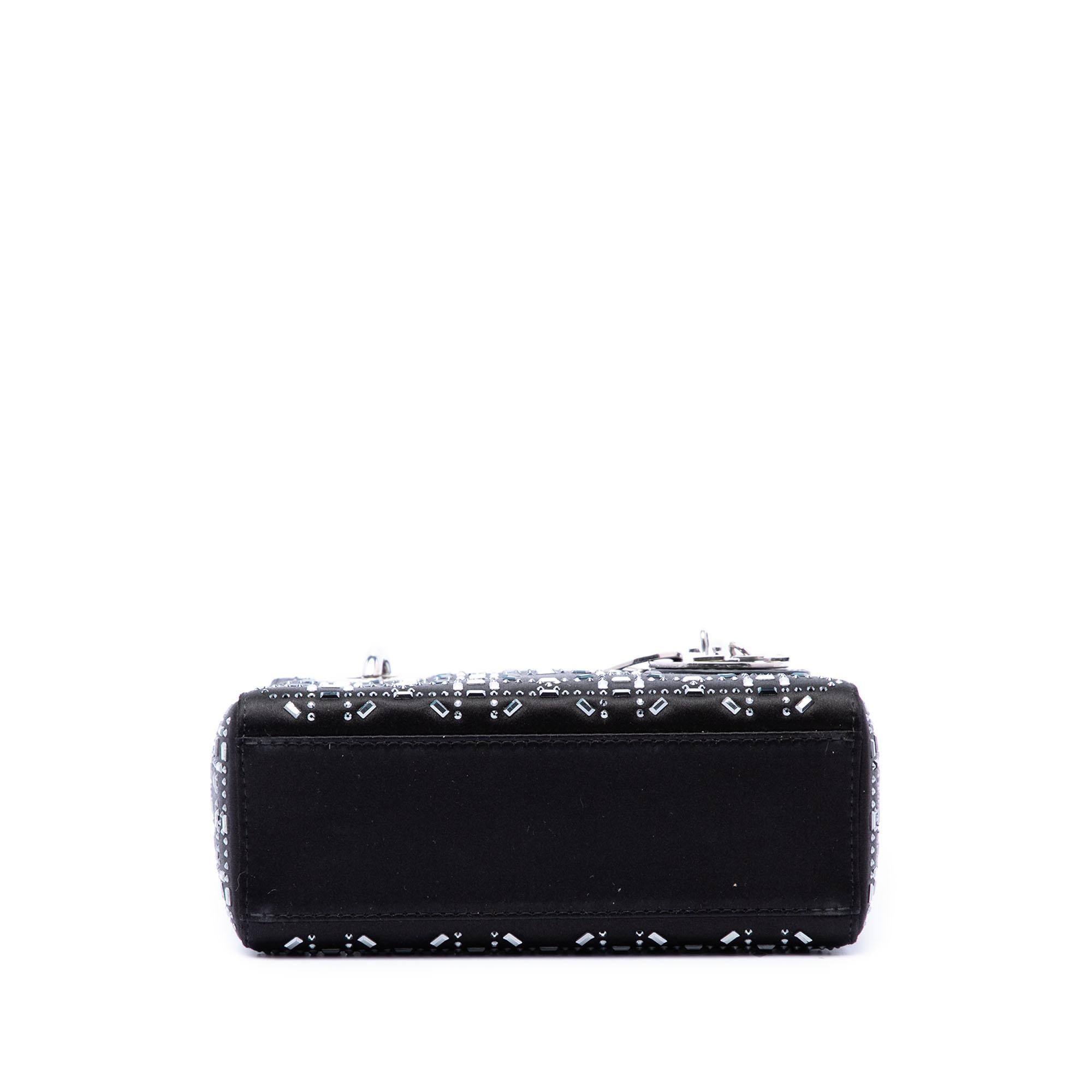 Dior Mini Satin Cannage Crystal Embellished Lady Dior