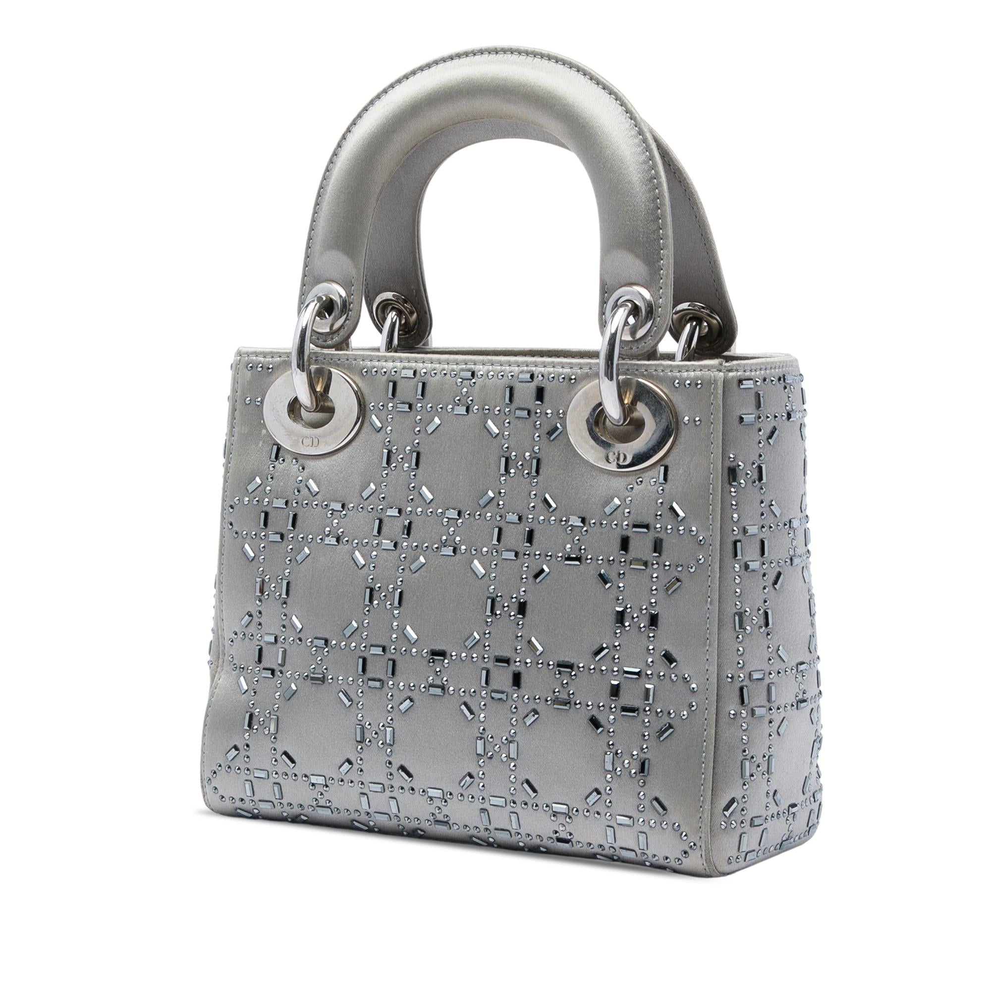 Dior Mini Satin Cannage Crystal Embellished Lady Dior