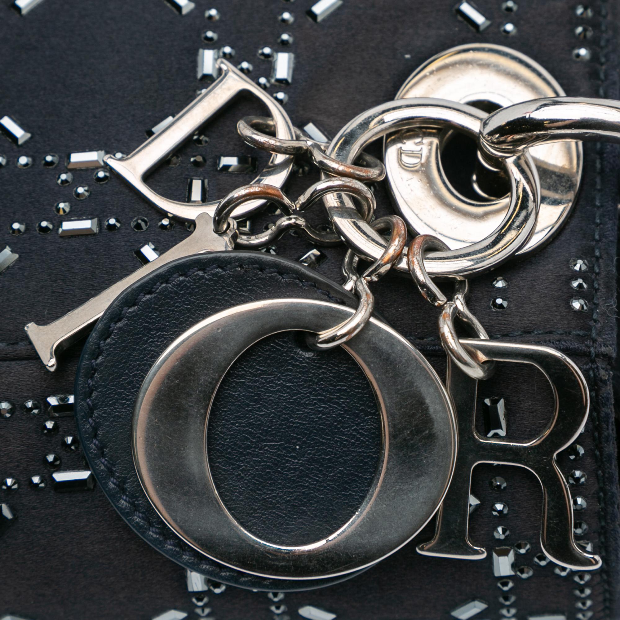 Dior Mini Satin Cannage Strass Crystal Embellished Lady Dior