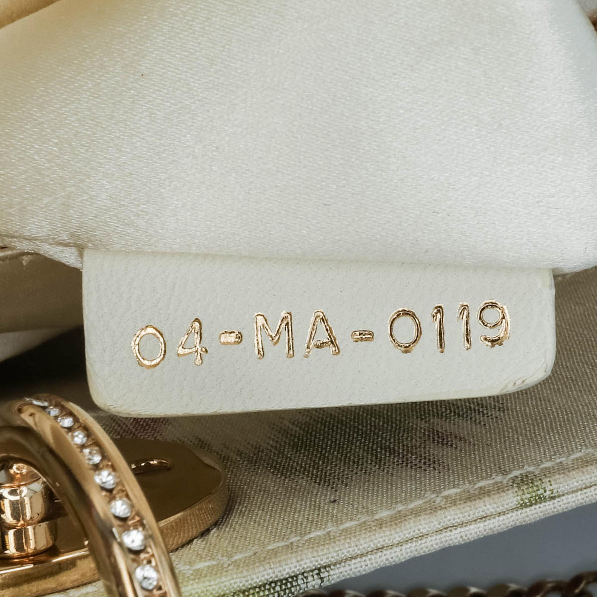 Dior Mini Satin Floral Crystal Lady Dior
