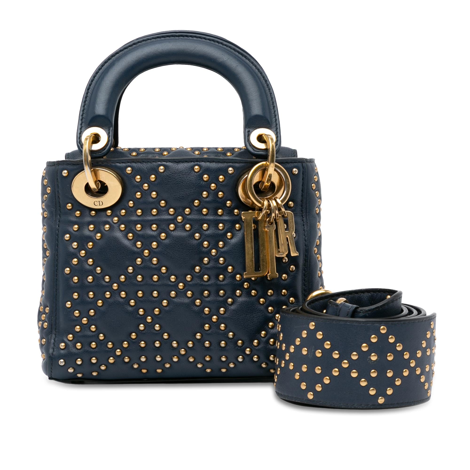 Dior Mini Studded Lambskin Cannage Supple Lady Dior (SHG-1sVNpD)