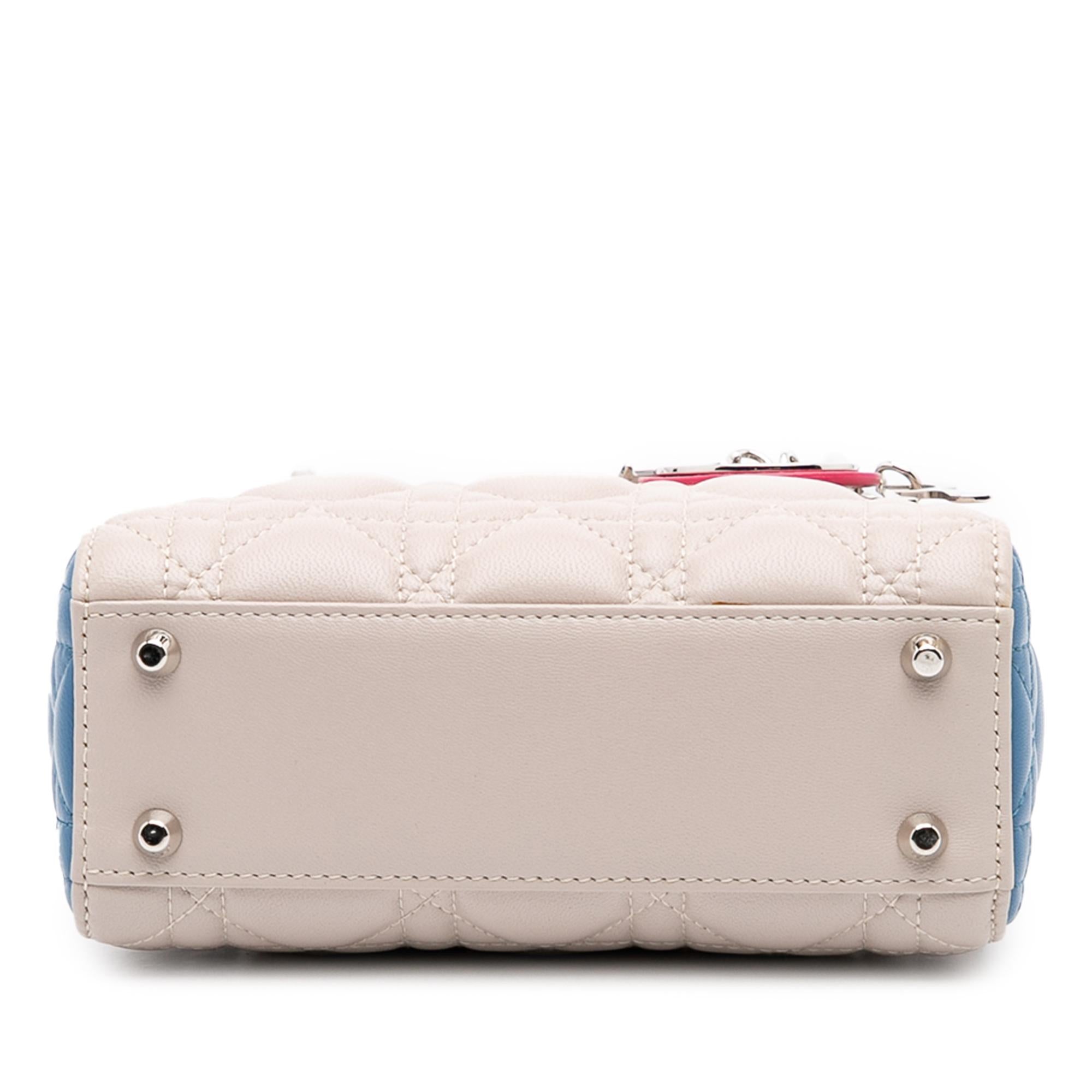 Dior Mini Tricolor Lambskin Cannage Lady Dior