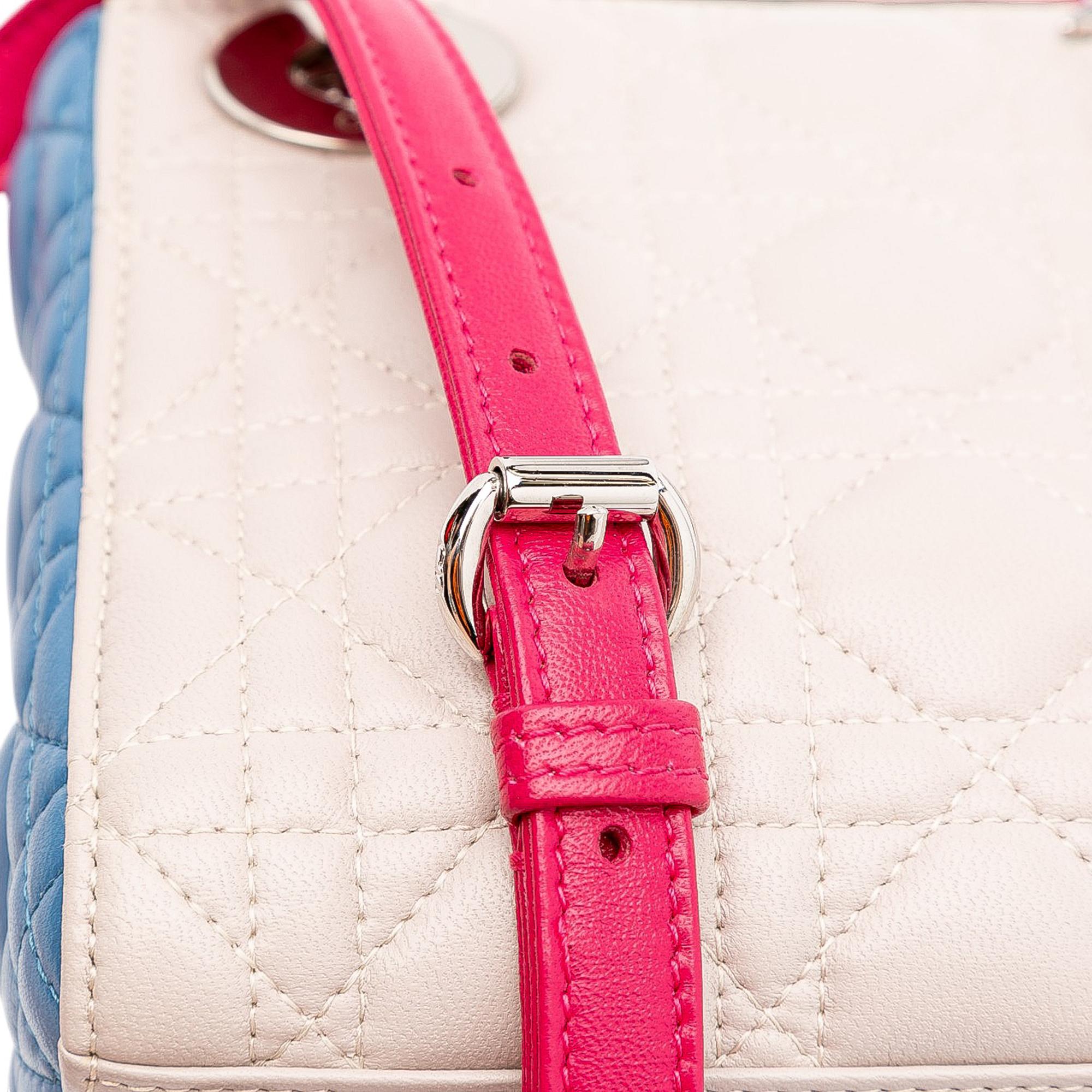 Dior Mini Tricolor Lambskin Cannage Lady Dior
