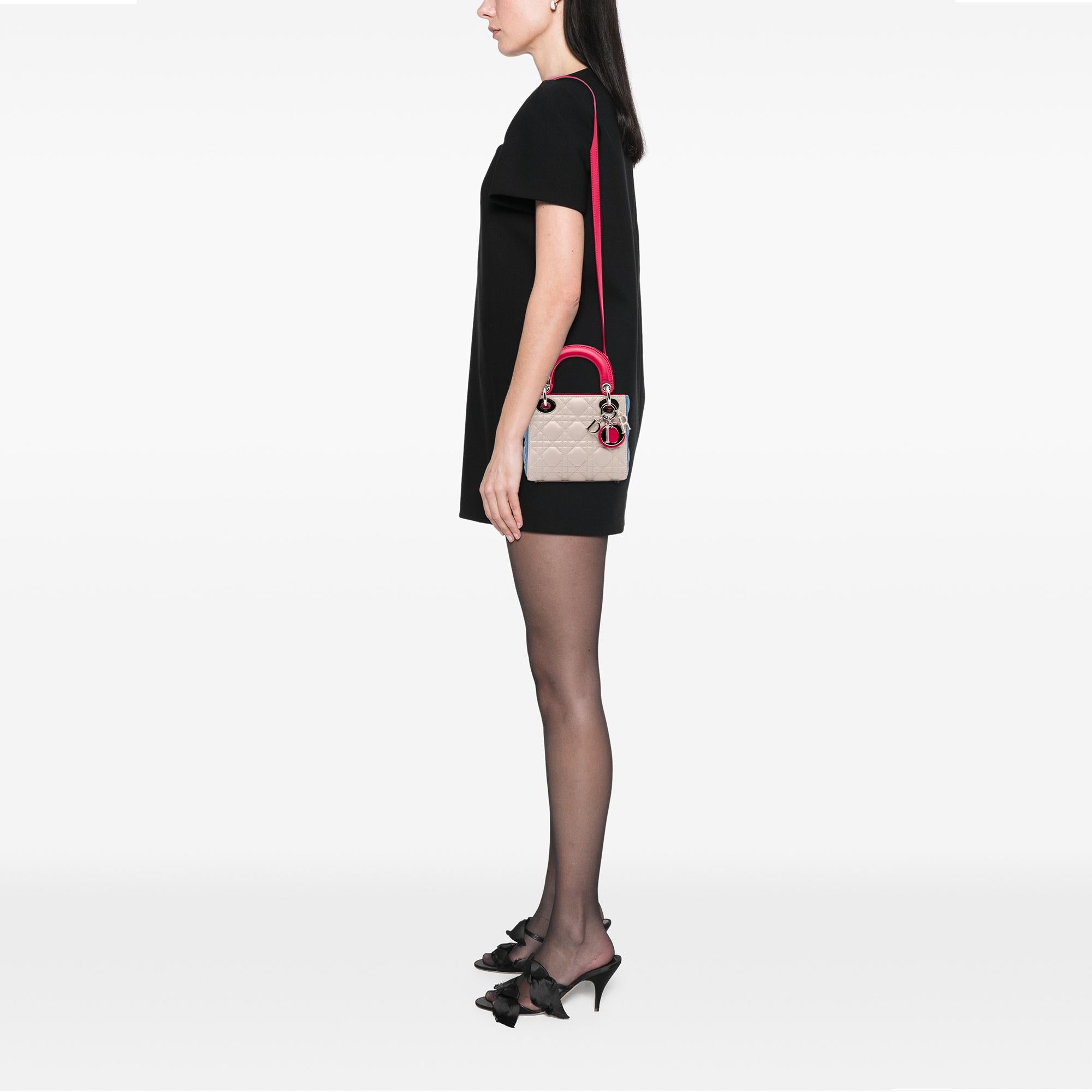 Dior Mini Tricolor Lambskin Cannage Lady Dior