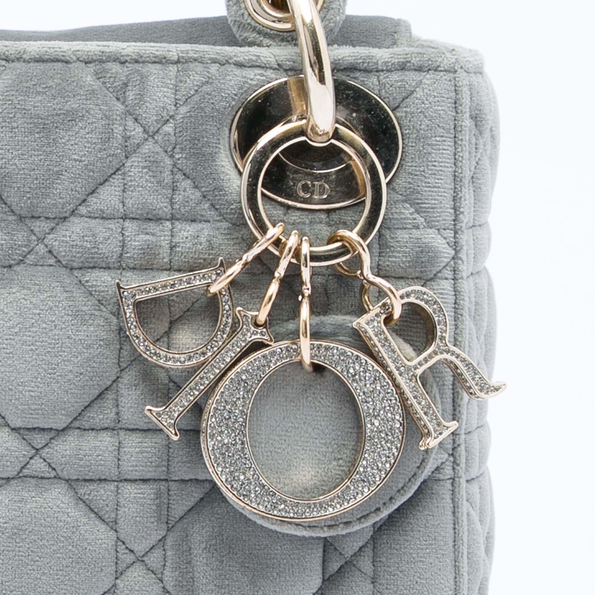 Dior Mini Velvet Cannage Lady Dior
