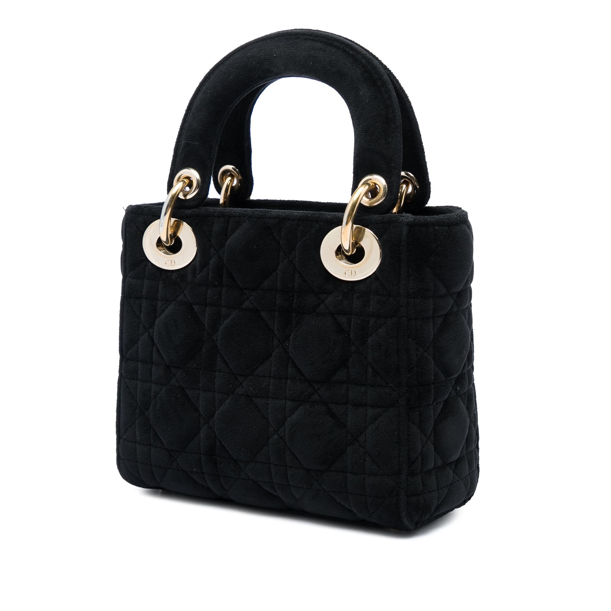 Dior Mini Velvet Cannage Lady Dior