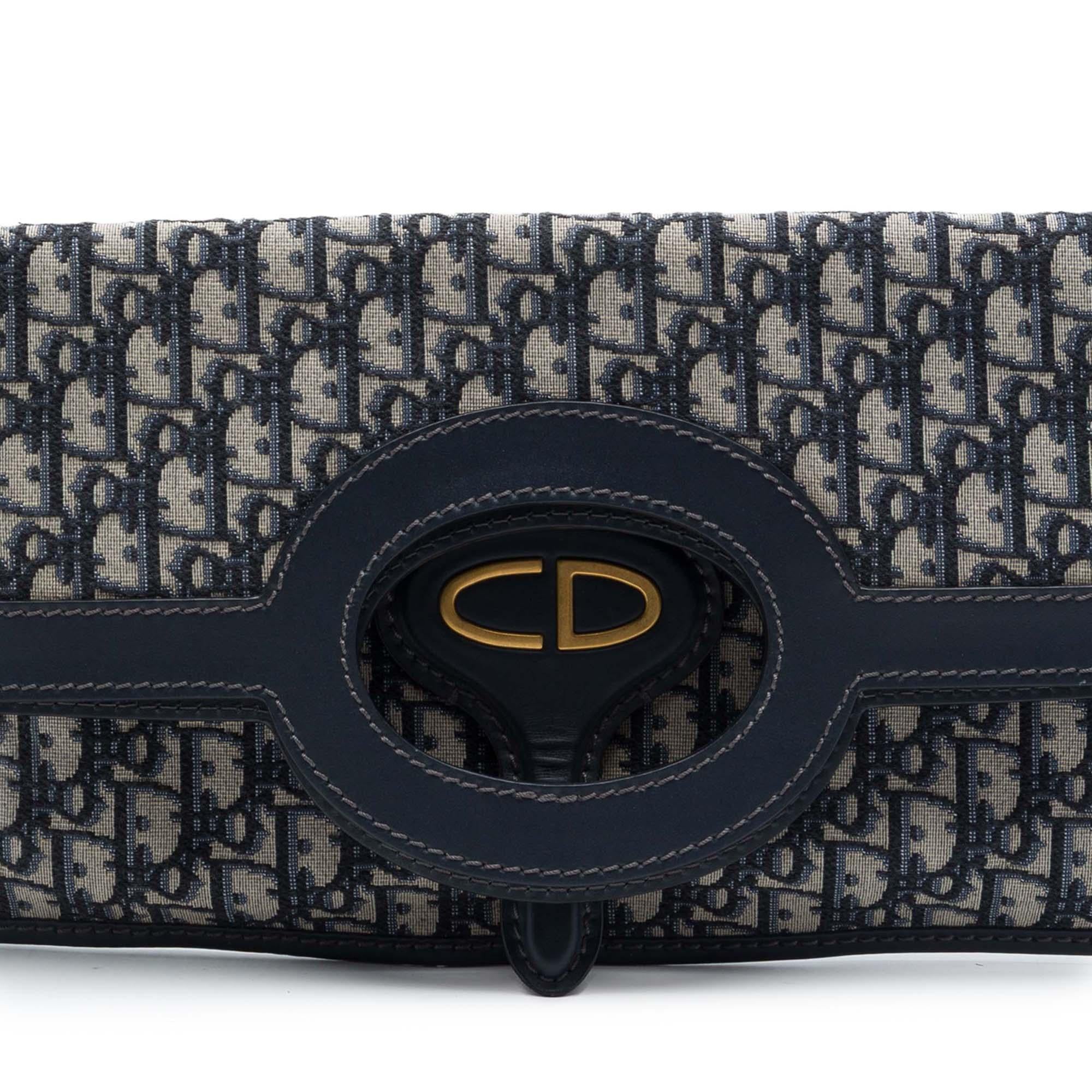 Dior Oblique Canvas Fold Over Clutch