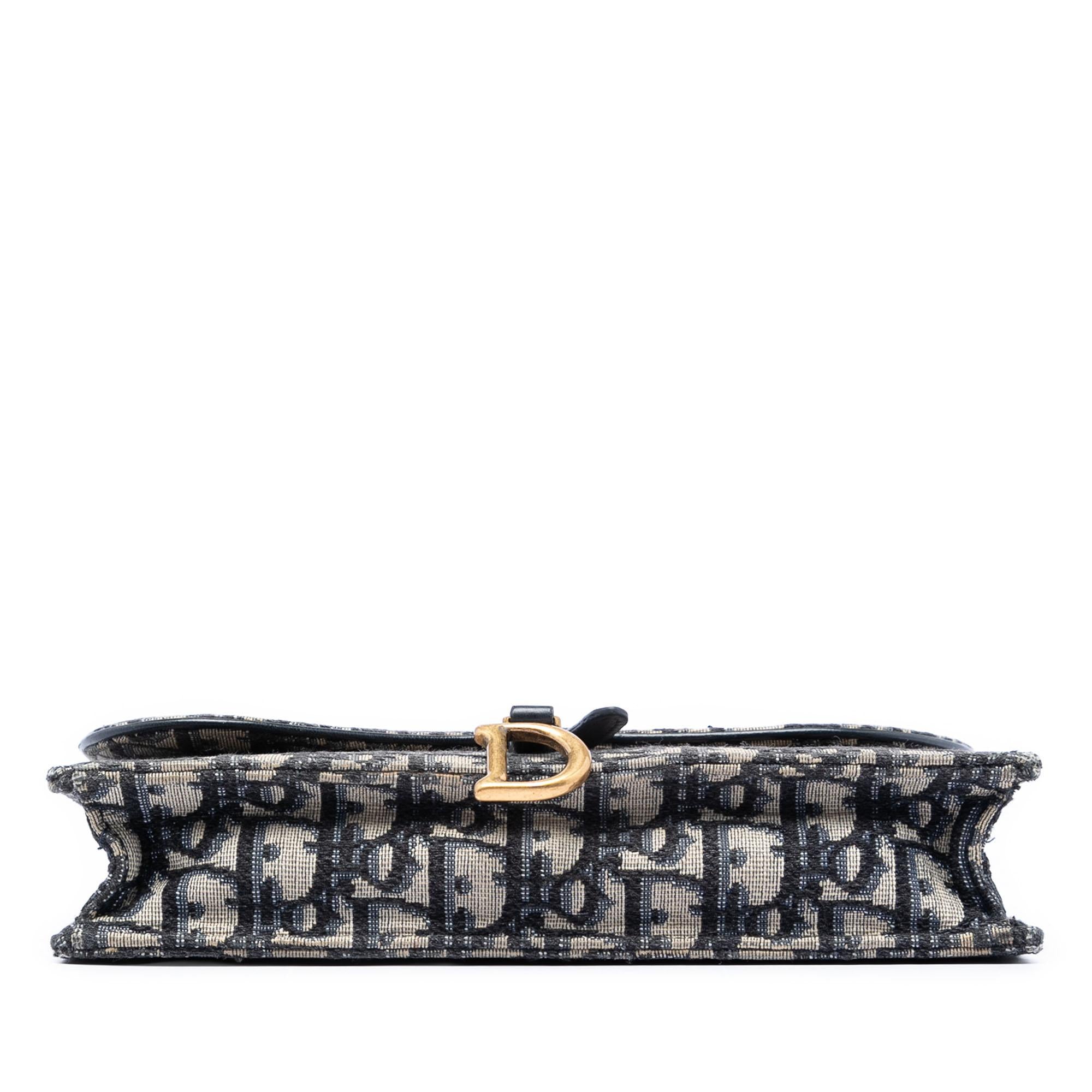 Dior Oblique Canvas Saddle Pouch Wallet on Chain