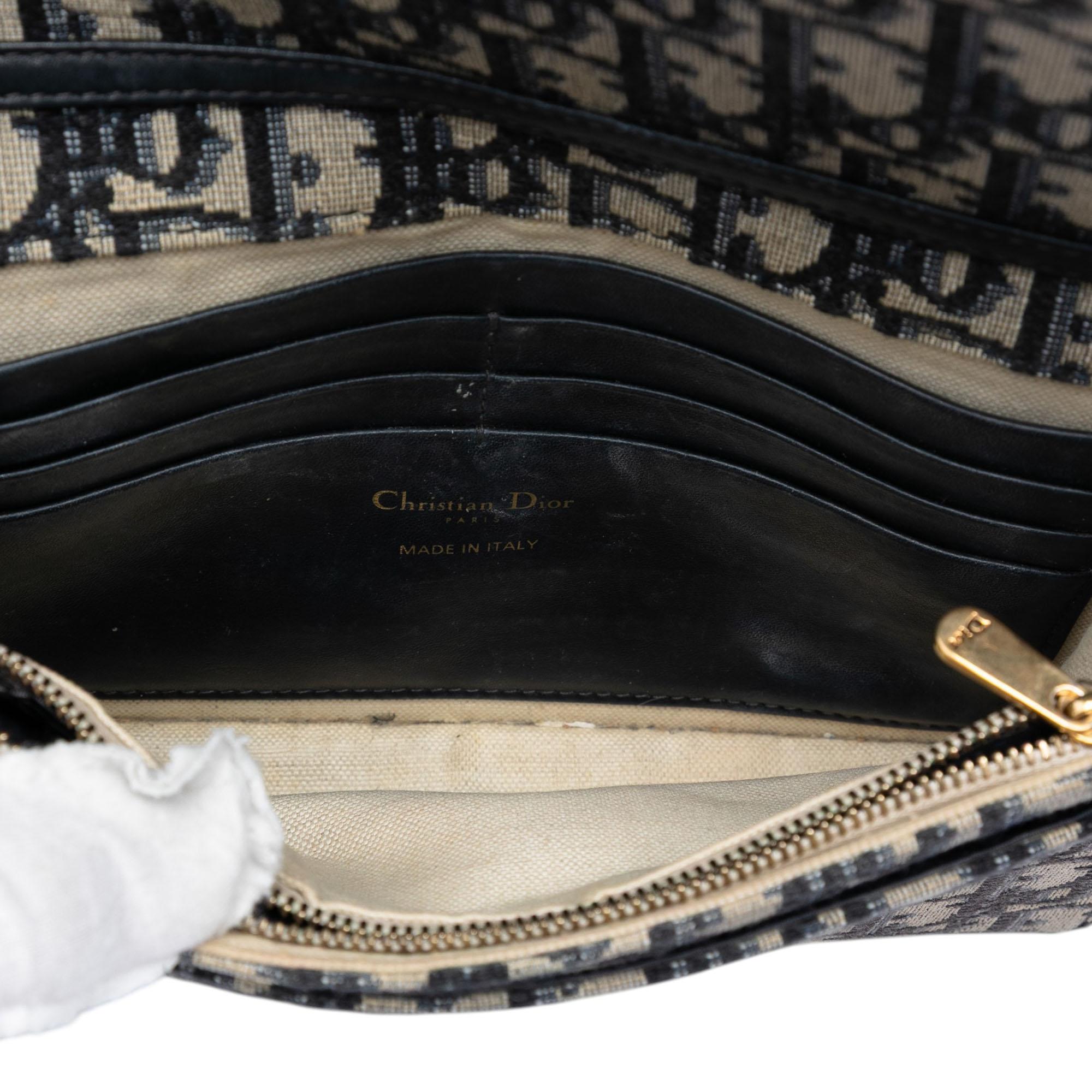 Dior Oblique Canvas Saddle Pouch Wallet on Chain