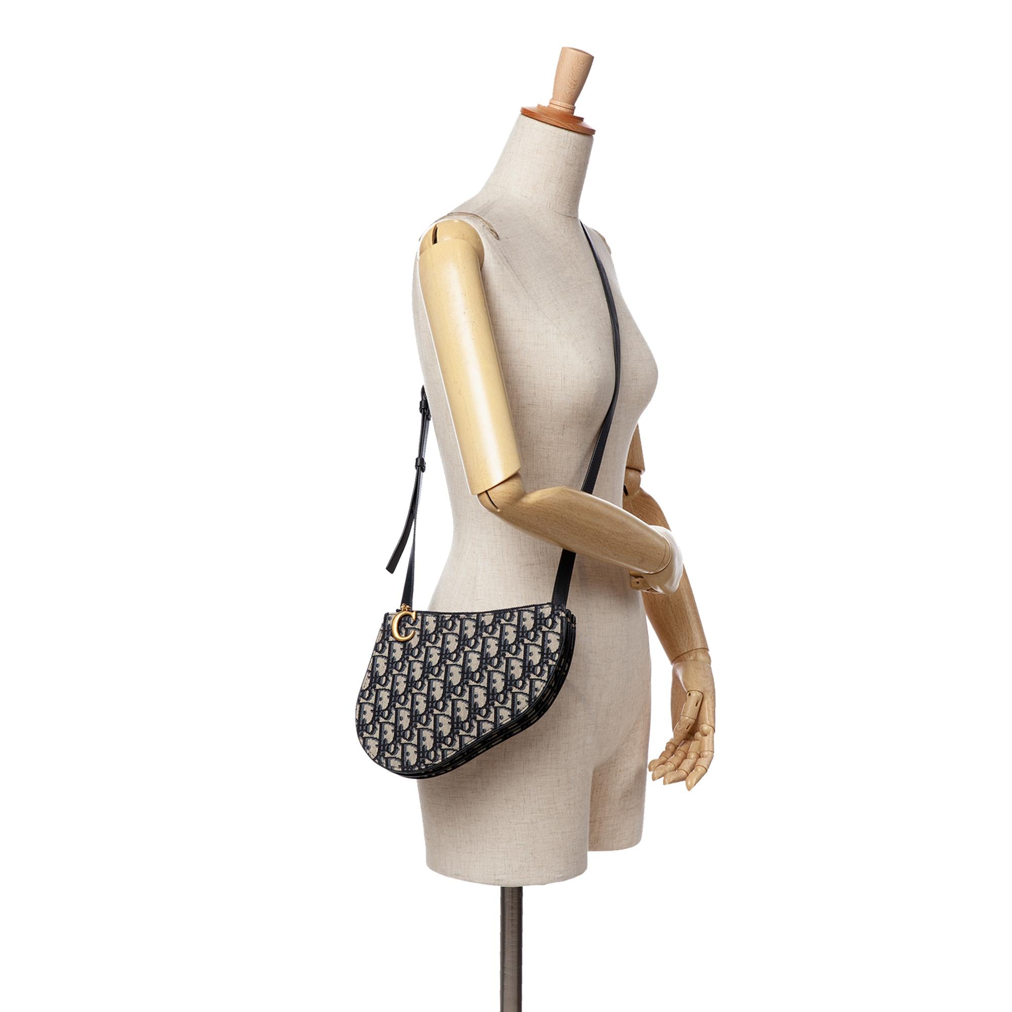 Dior Oblique Canvas Saddle Triple Zip Crossbody