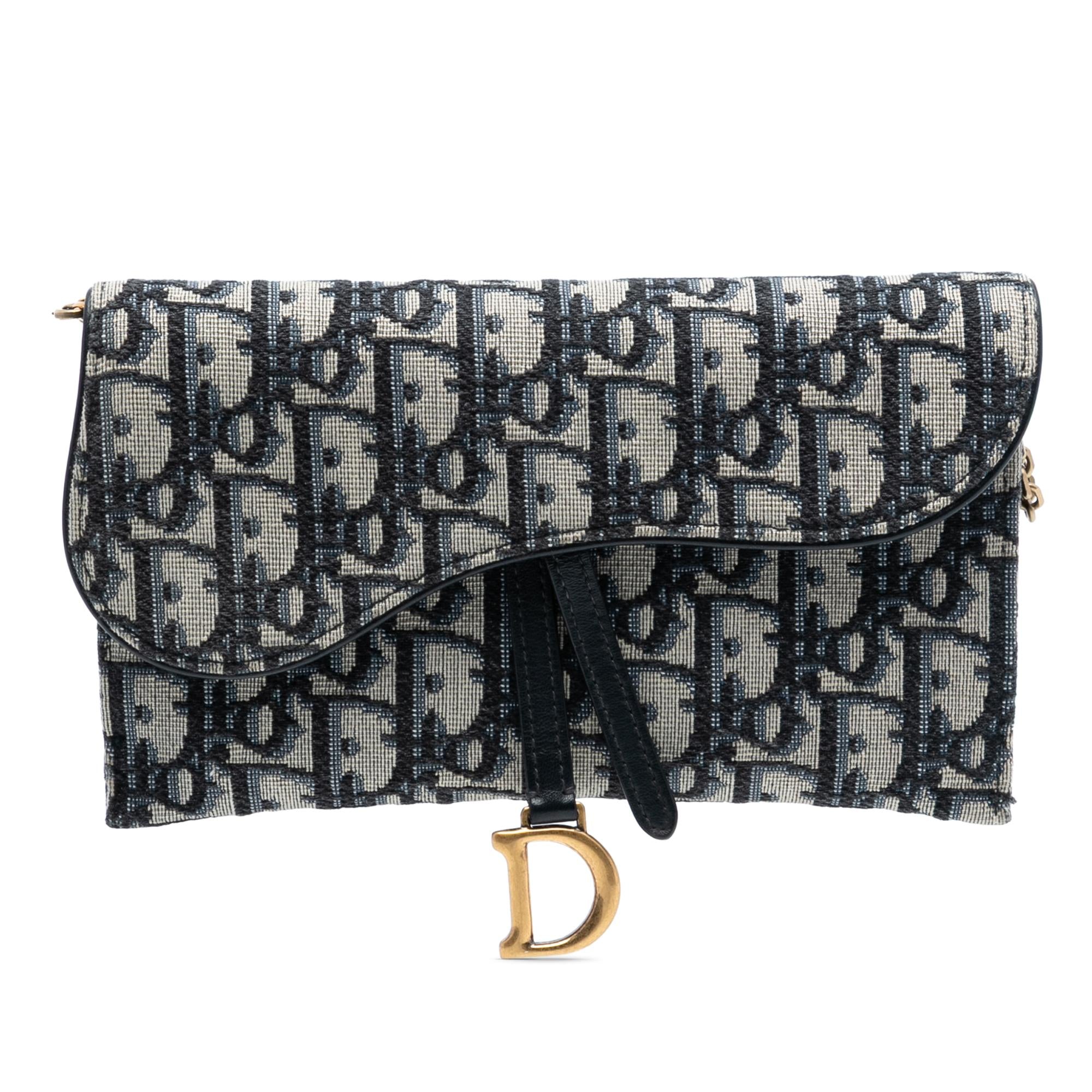 Dior Oblique Canvas Saddle Wallet On Chain