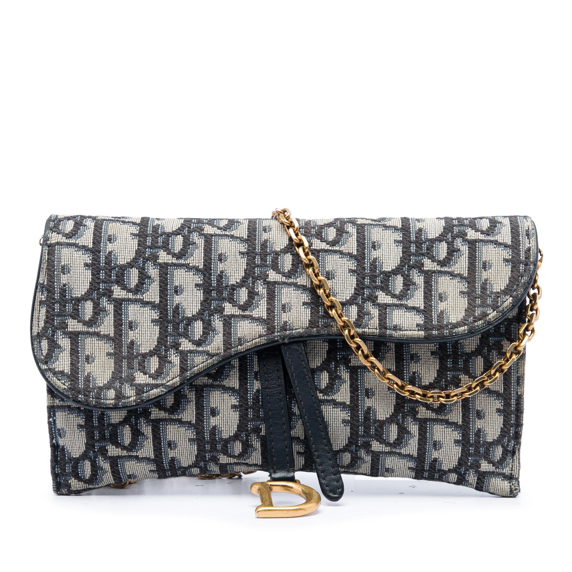Dior Oblique Canvas Saddle Wallet On Chain